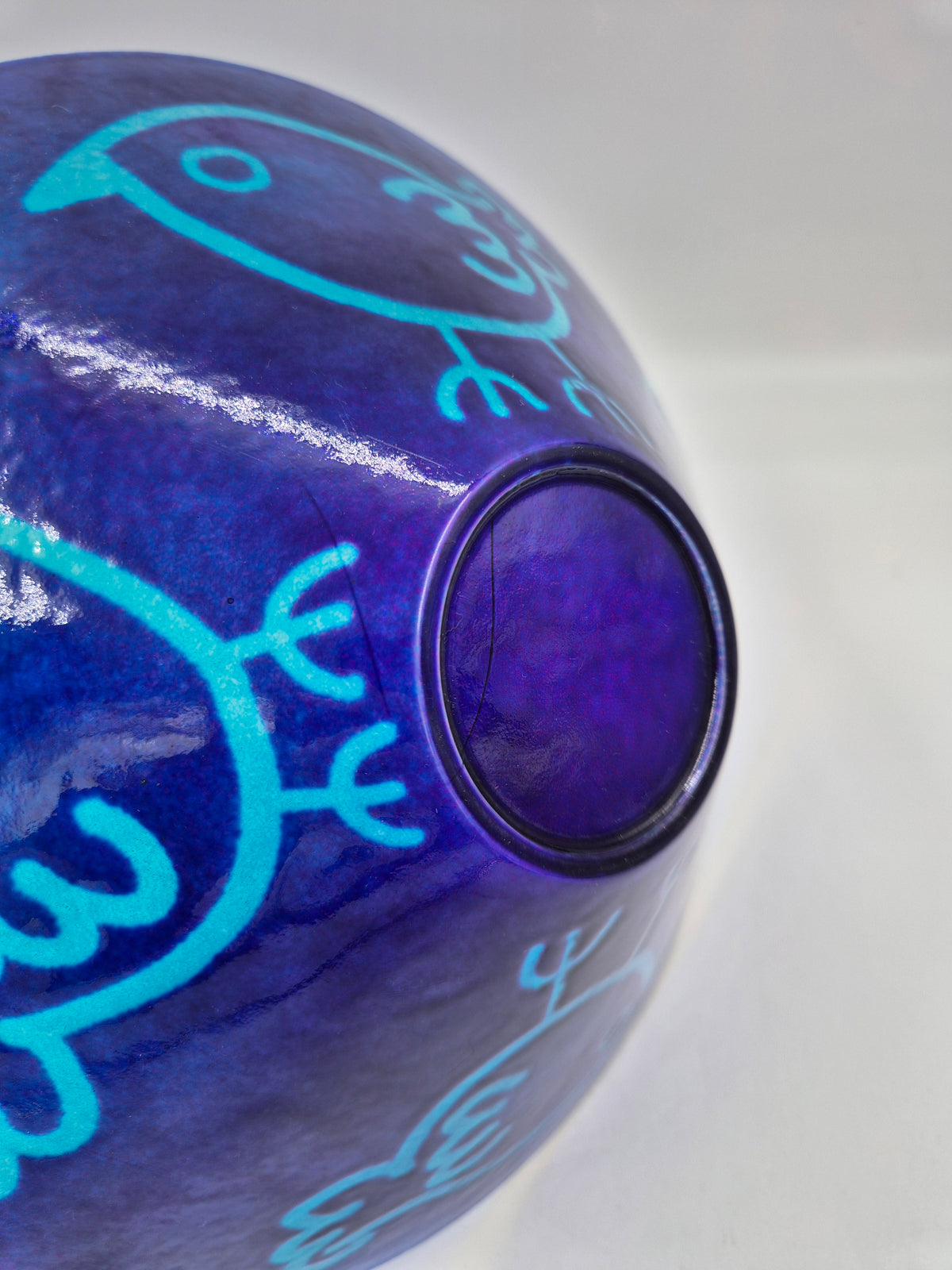 Vintage Blue Art Glass Bowl by Johansfors Glas – Jan Wiberg