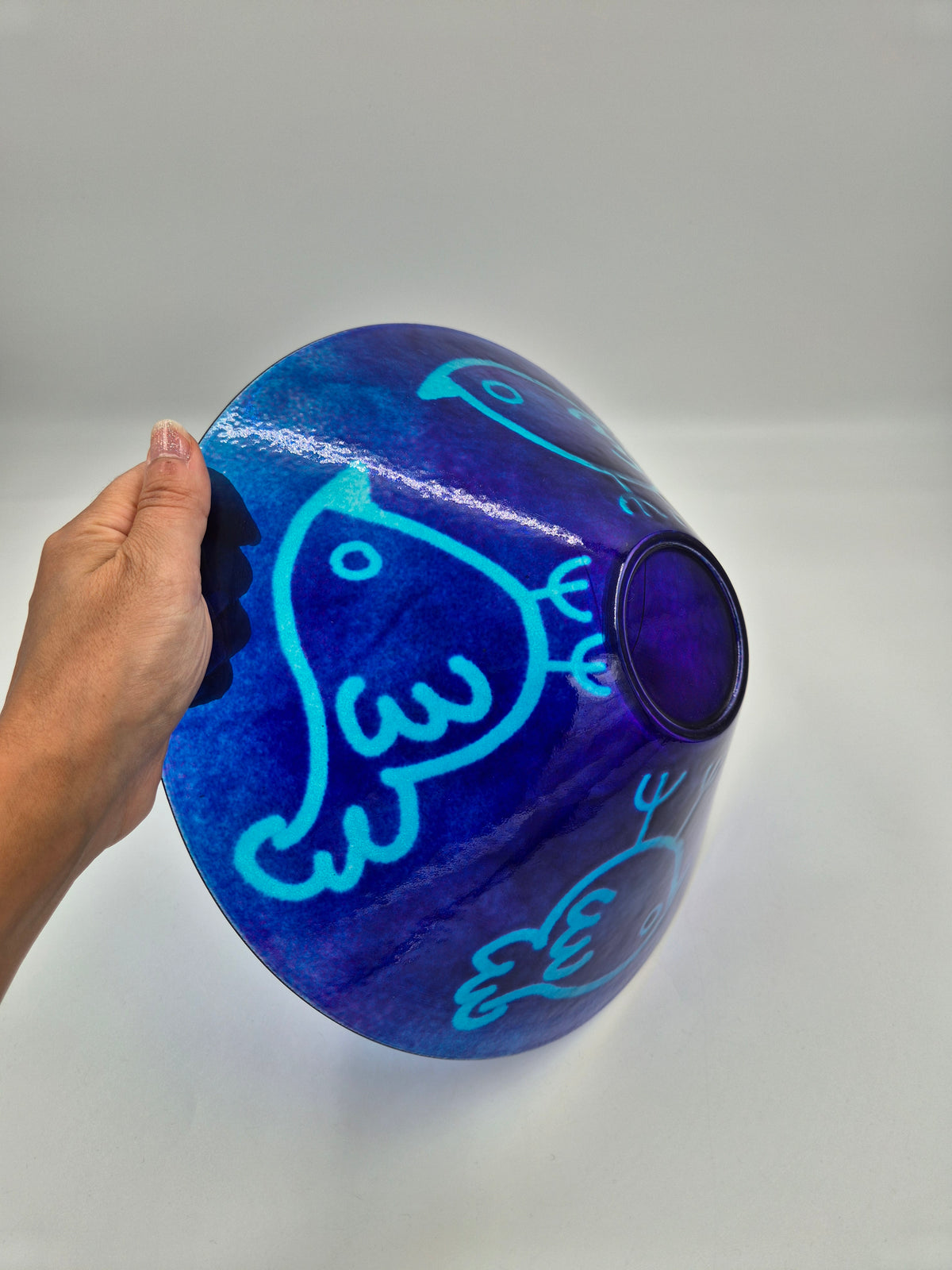 Vintage Blue Art Glass Bowl by Johansfors Glas – Jan Wiberg