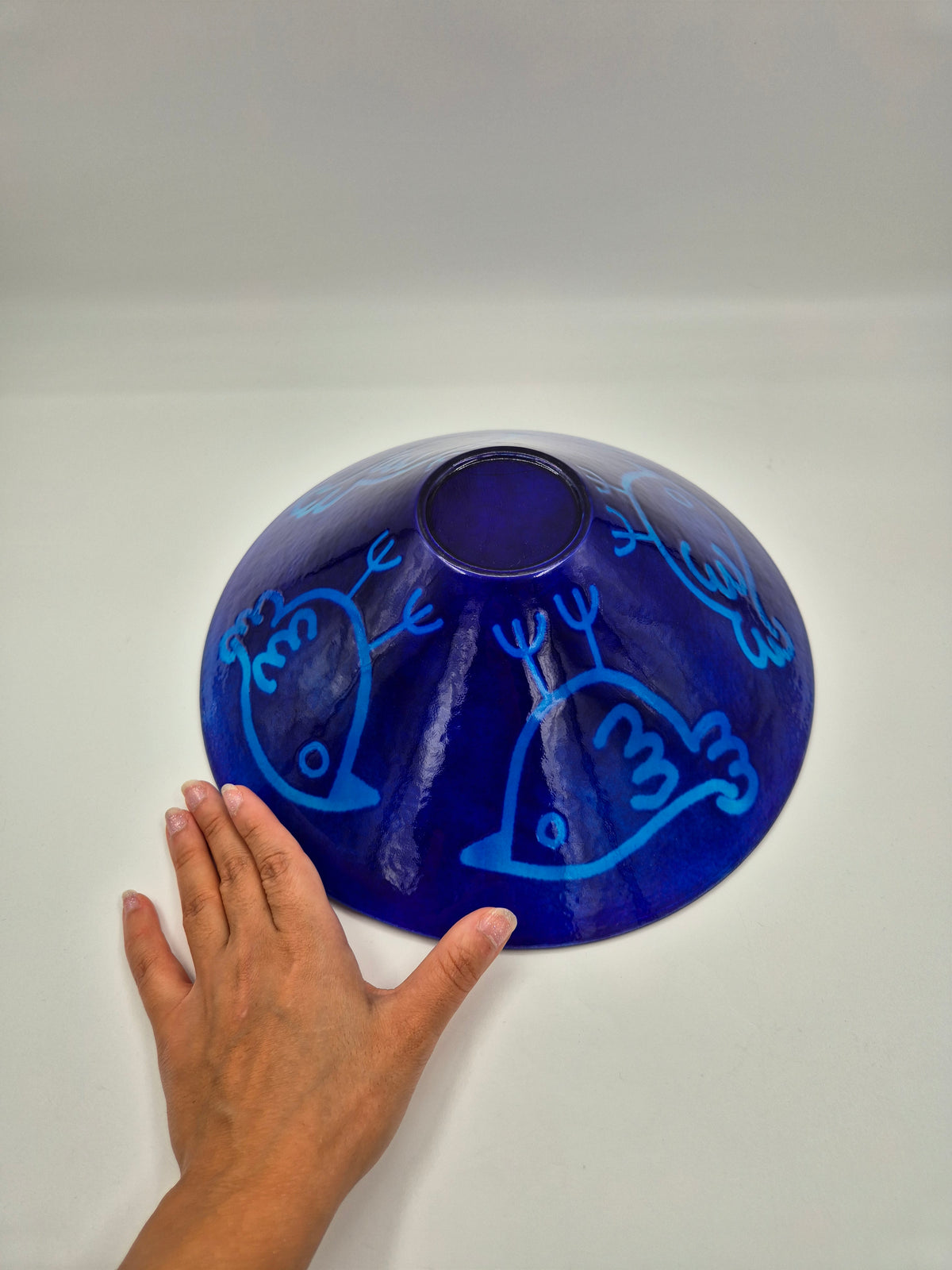 Vintage Blue Art Glass Bowl by Johansfors Glas – Jan Wiberg