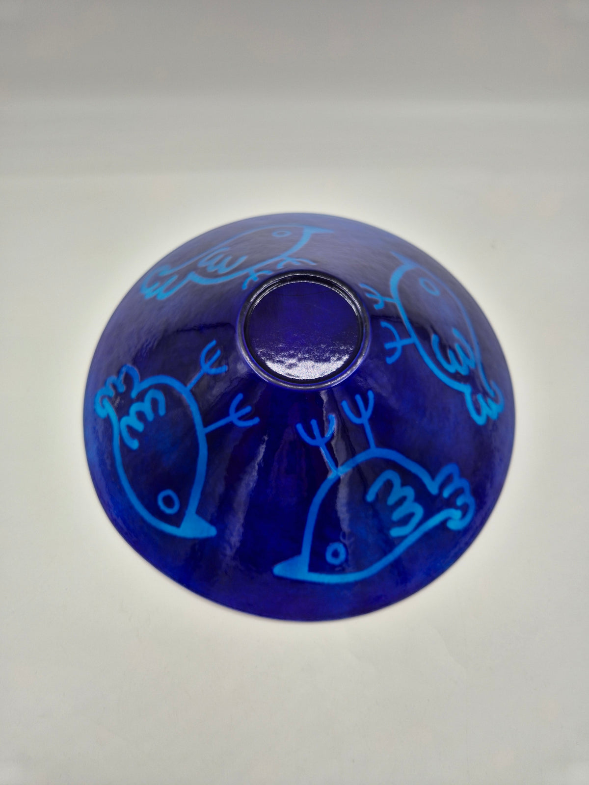 Vintage Blue Art Glass Bowl by Johansfors Glas – Jan Wiberg