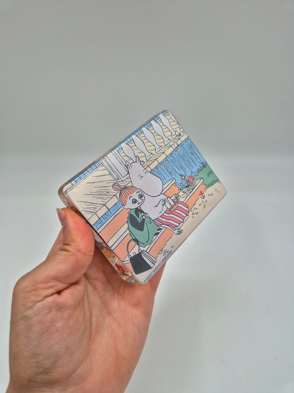 Vintage Iittala Moomin Glass Card, Tove Slotte-Elevant, Moomintroll and Little My