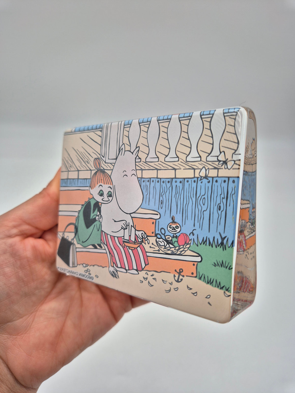 Vintage Iittala Moomin Glass Card, Tove Slotte-Elevant, Moomintroll and Little My