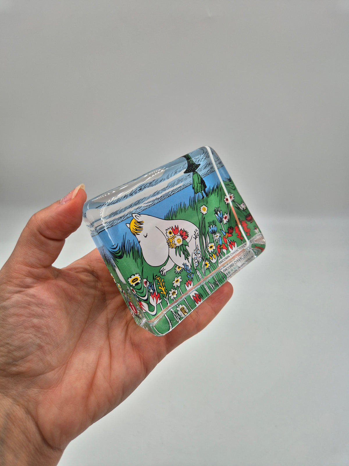 Vintage Iittala Moomin Glass Paperweight, Tove Slotte-Elevant Design, Finnish Glass Art