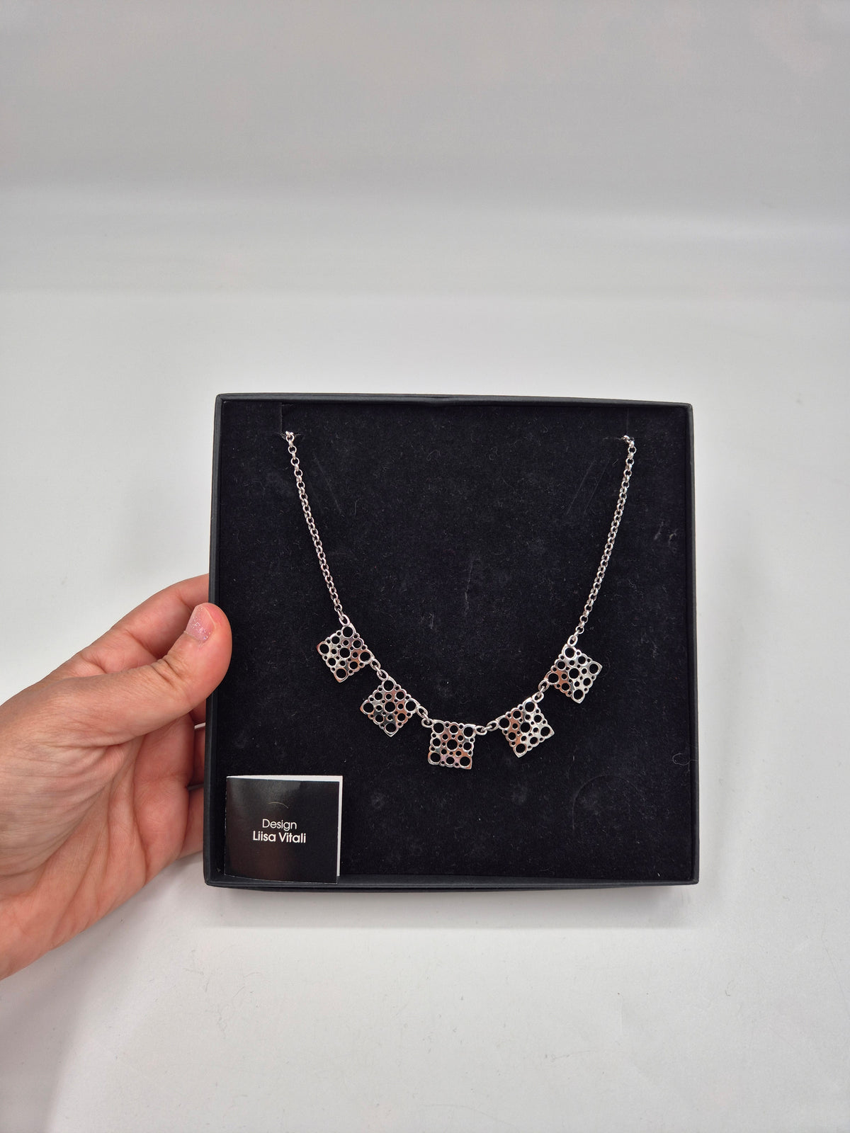 Vintage Liisa Vitali Pitsi Lace Necklace, 925 Sterling Silver, Finnish Designer Jewellery