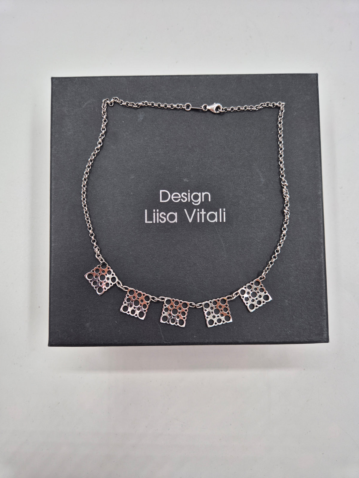 Vintage Liisa Vitali Pitsi Lace Necklace, 925 Sterling Silver, Finnish Designer Jewellery