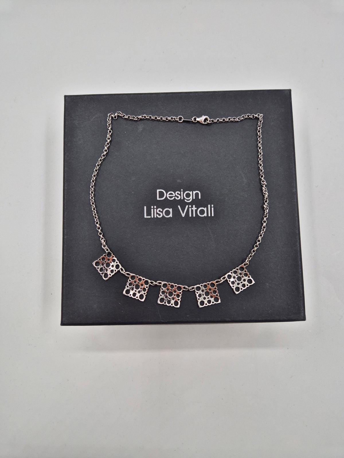 Vintage Liisa Vitali Pitsi Lace Necklace, 925 Sterling Silver, Finnish Designer Jewellery