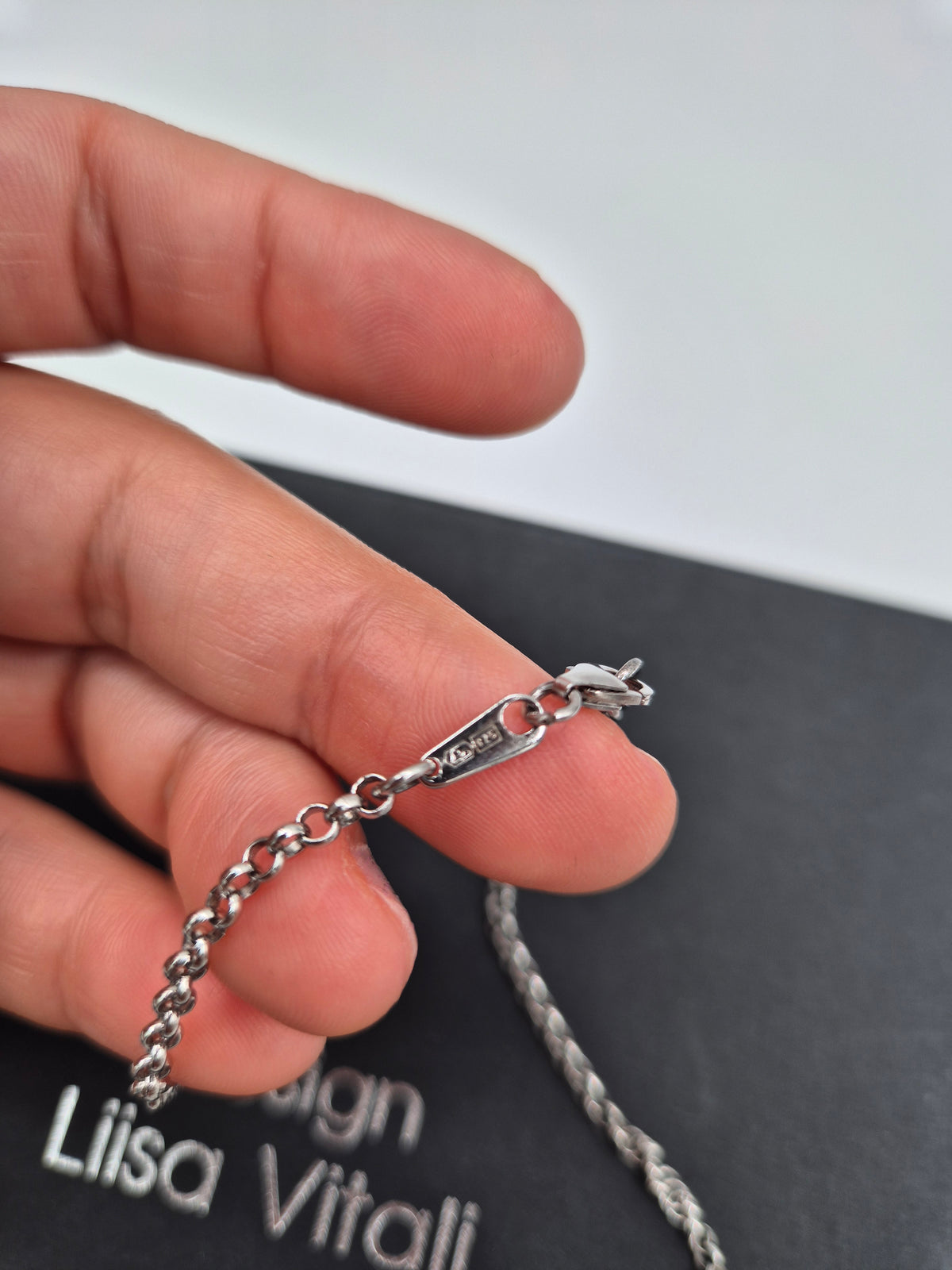 Vintage Liisa Vitali Pitsi Lace Necklace, 925 Sterling Silver, Finnish Designer Jewellery