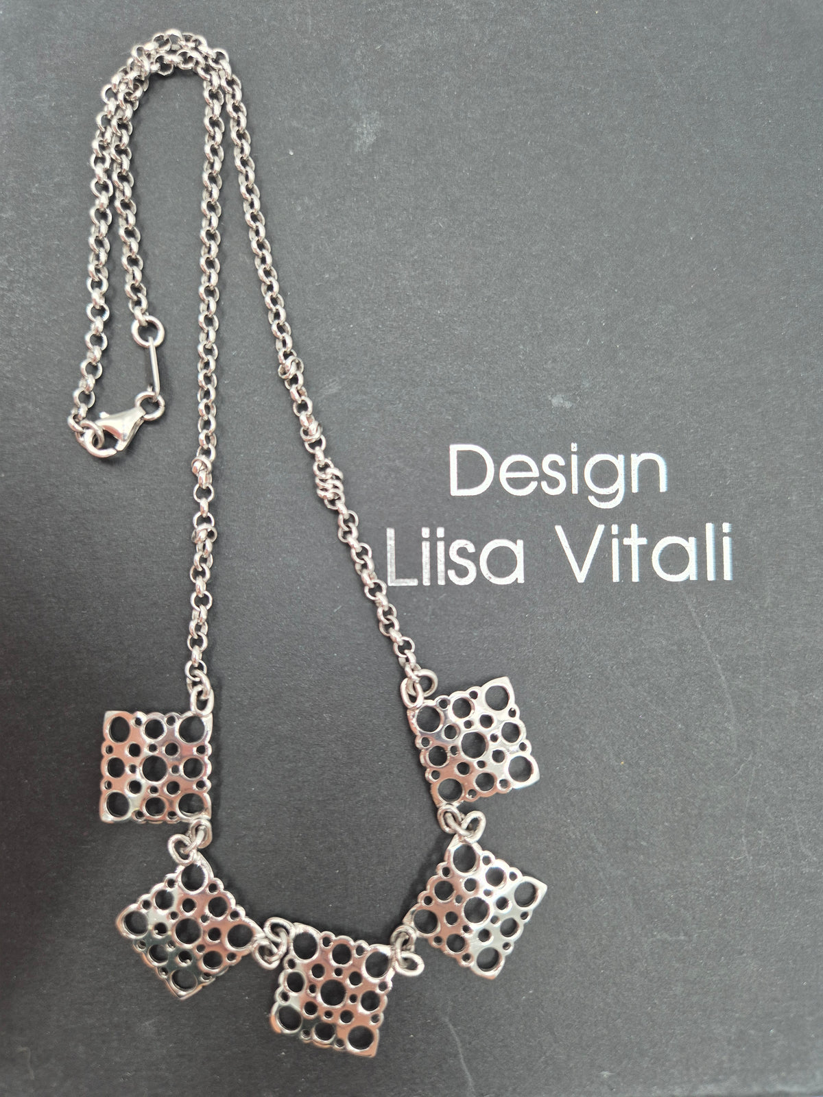 Vintage Liisa Vitali Pitsi Lace Necklace, 925 Sterling Silver, Finnish Designer Jewellery