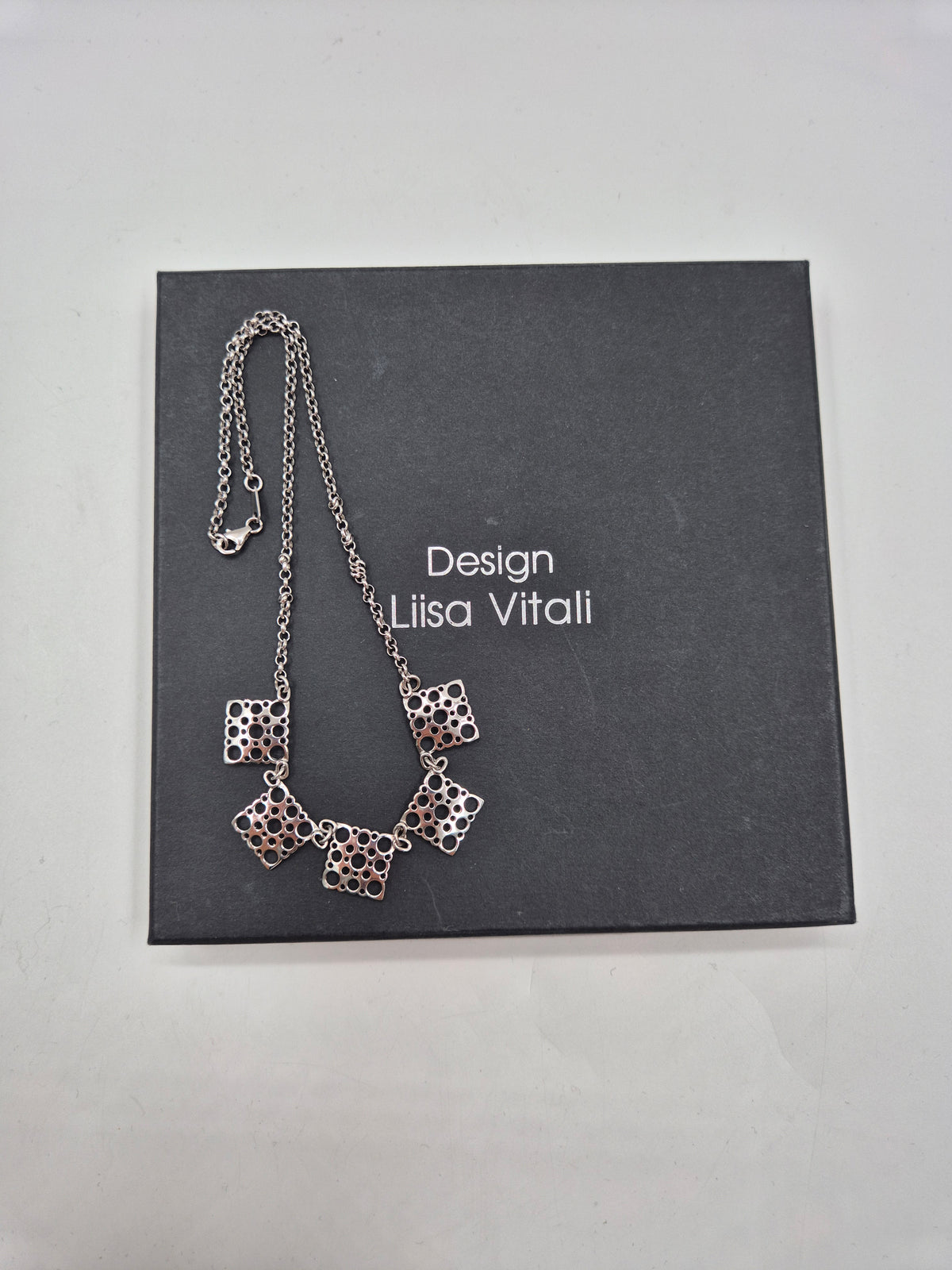 Vintage Liisa Vitali Pitsi Lace Necklace, 925 Sterling Silver, Finnish Designer Jewellery