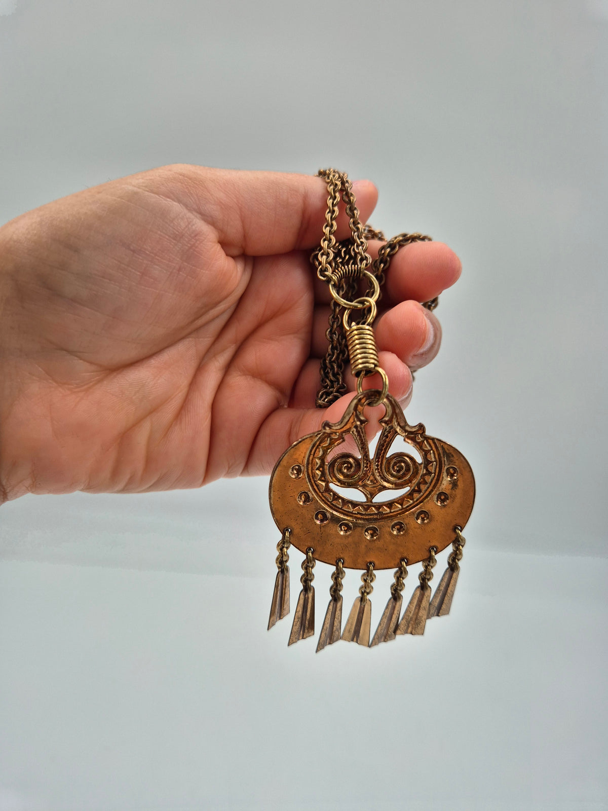 Vintage Kalevala Kuutar Bronze Necklace, Germund Paaer Finnish Designer Jewellery