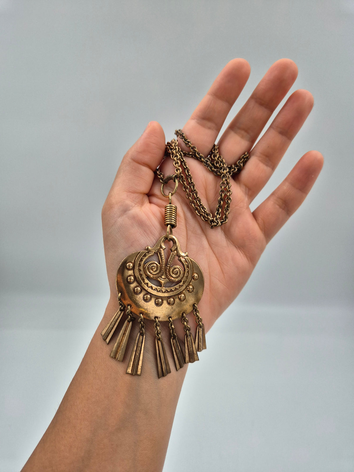 Vintage Kalevala Kuutar Bronze Necklace, Germund Paaer Finnish Designer Jewellery