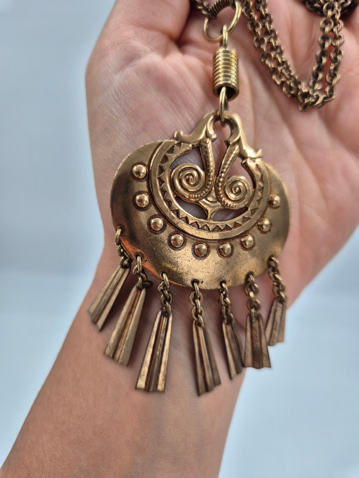 Vintage Kalevala Kuutar Bronze Necklace, Germund Paaer Finnish Designer Jewellery