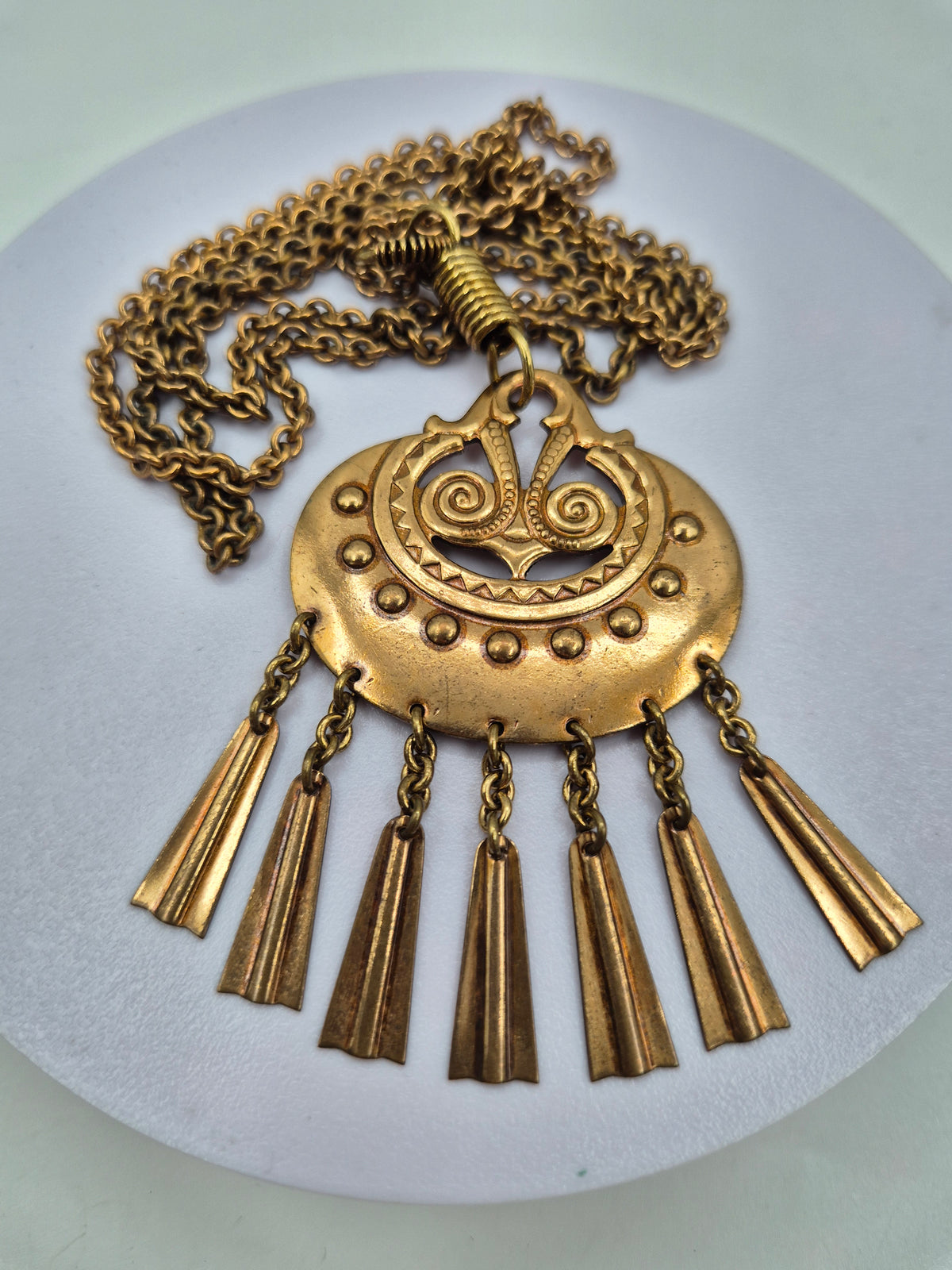 Vintage Kalevala Kuutar Bronze Necklace, Germund Paaer Finnish Designer Jewellery