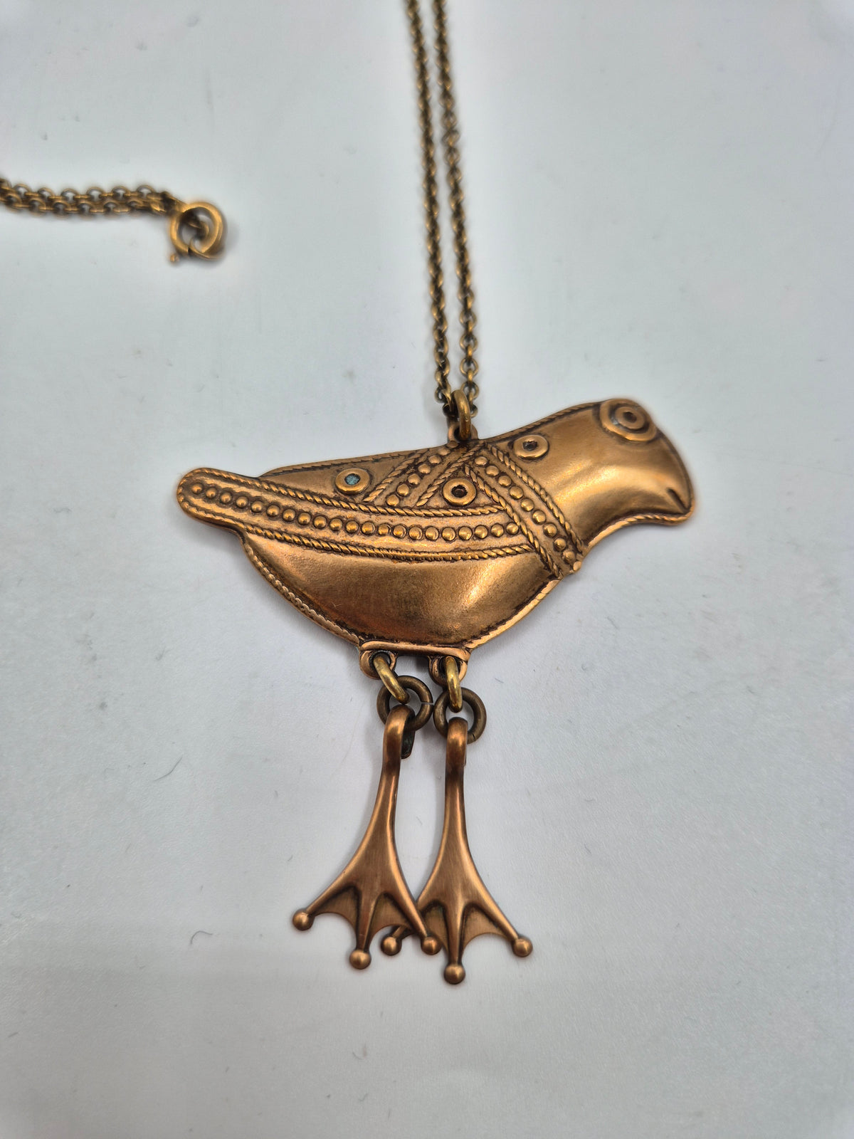 Kalevala Hattulan Lintu Bronze Necklace – Finnish Designer Jewellery