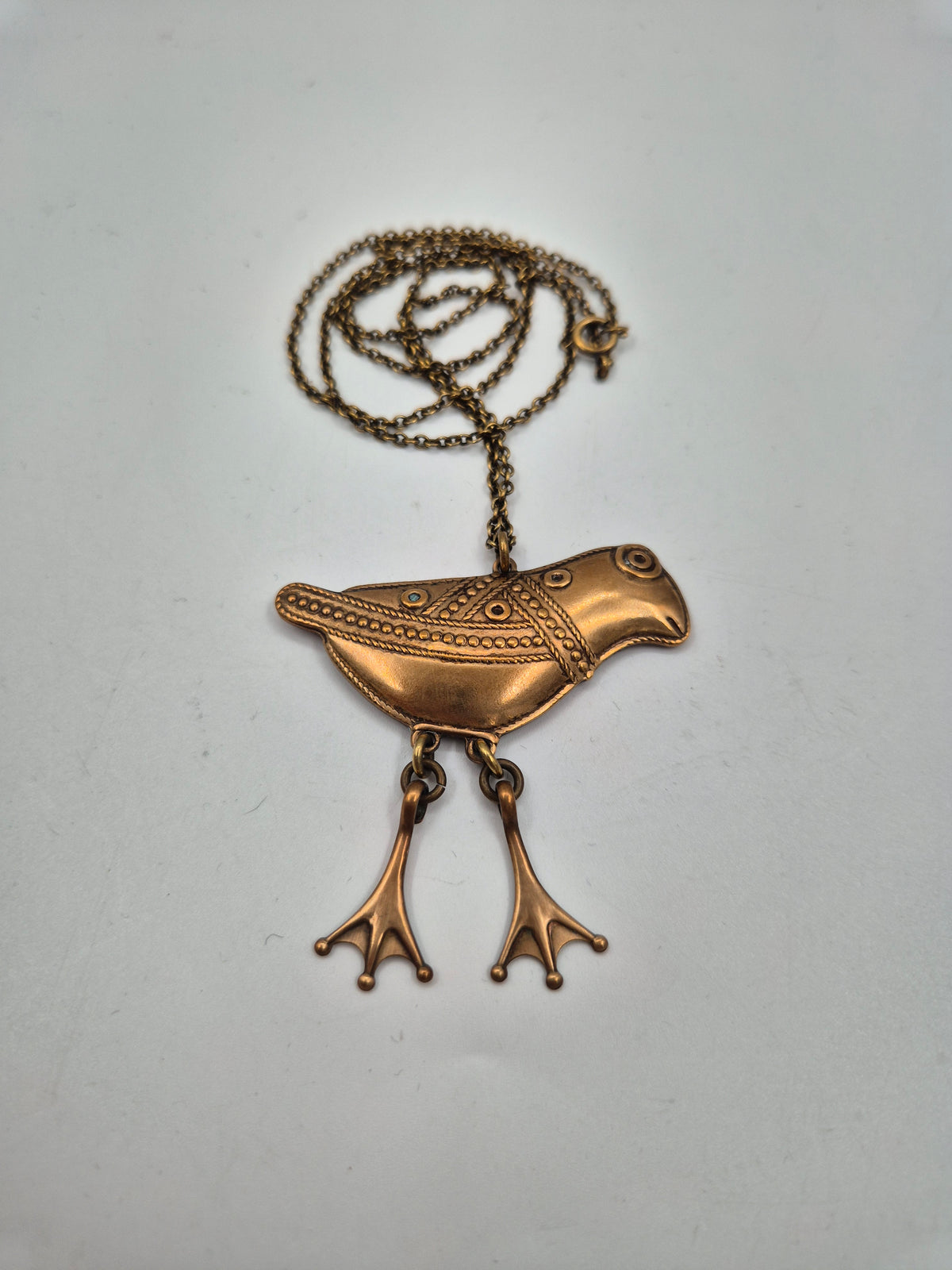 Kalevala Hattulan Lintu Bronze Necklace – Finnish Designer Jewellery