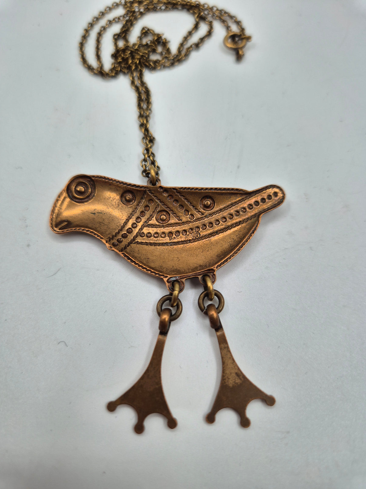 Kalevala Hattulan Lintu Bronze Necklace – Finnish Designer Jewellery