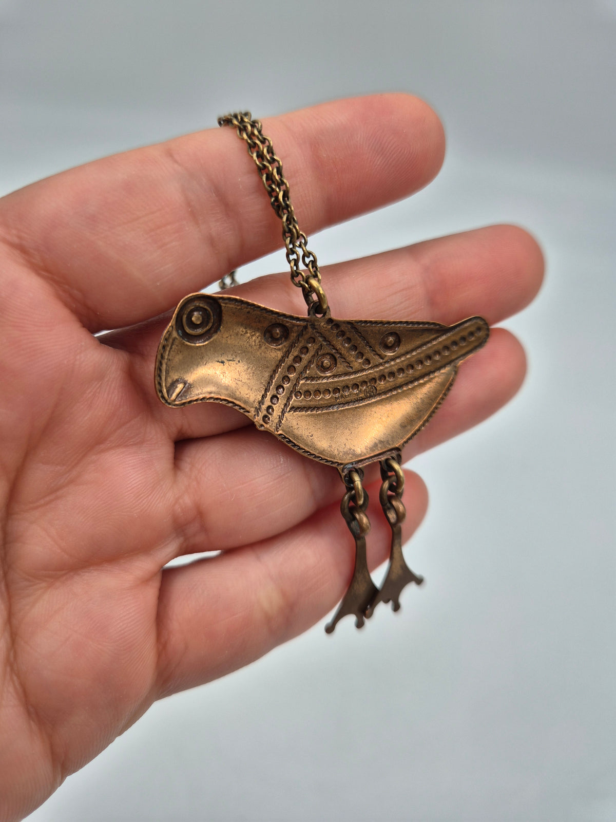 Kalevala Hattulan Lintu Bronze Necklace – Finnish Designer Jewellery