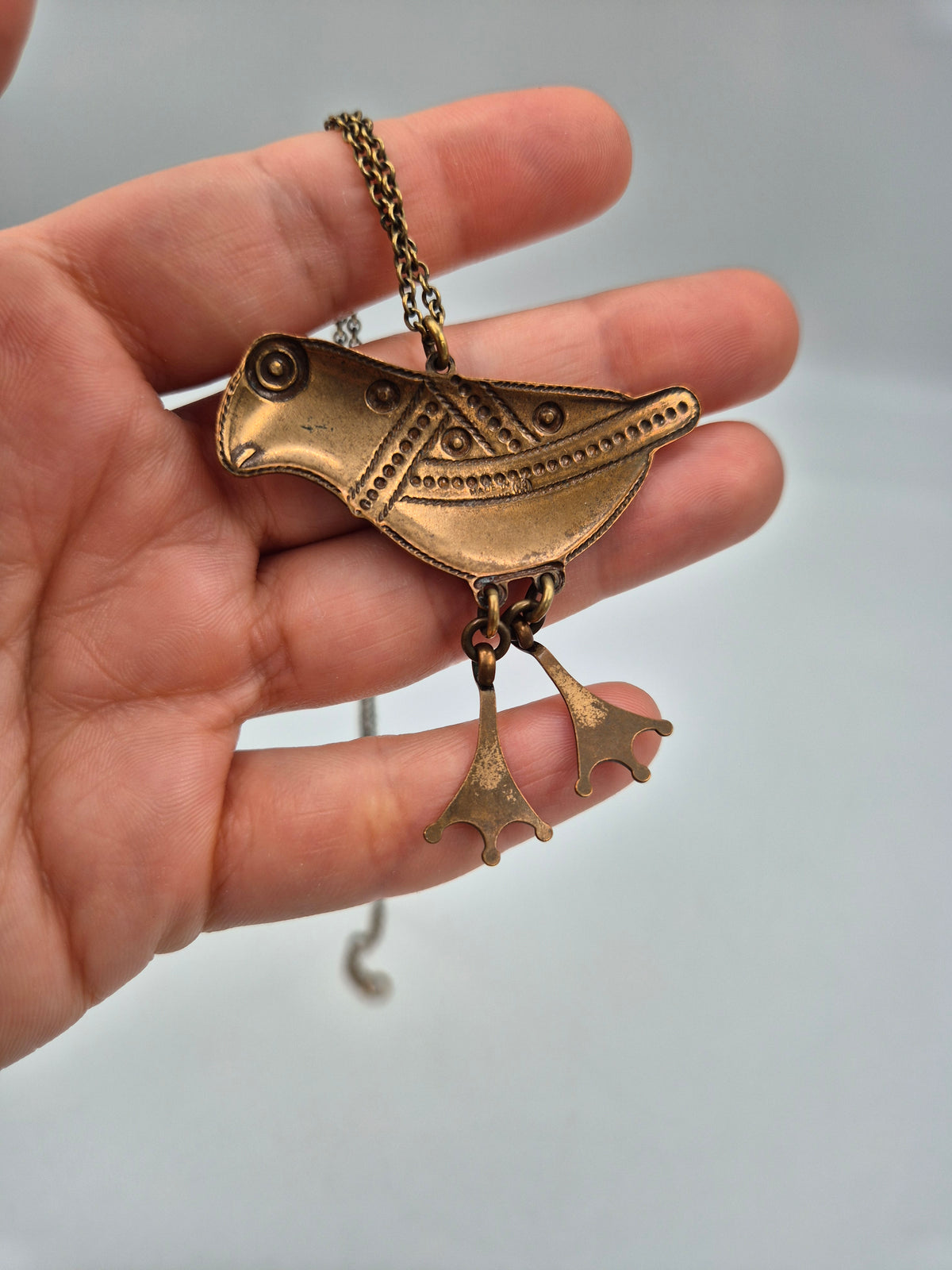 Kalevala Hattulan Lintu Bronze Necklace – Finnish Designer Jewellery