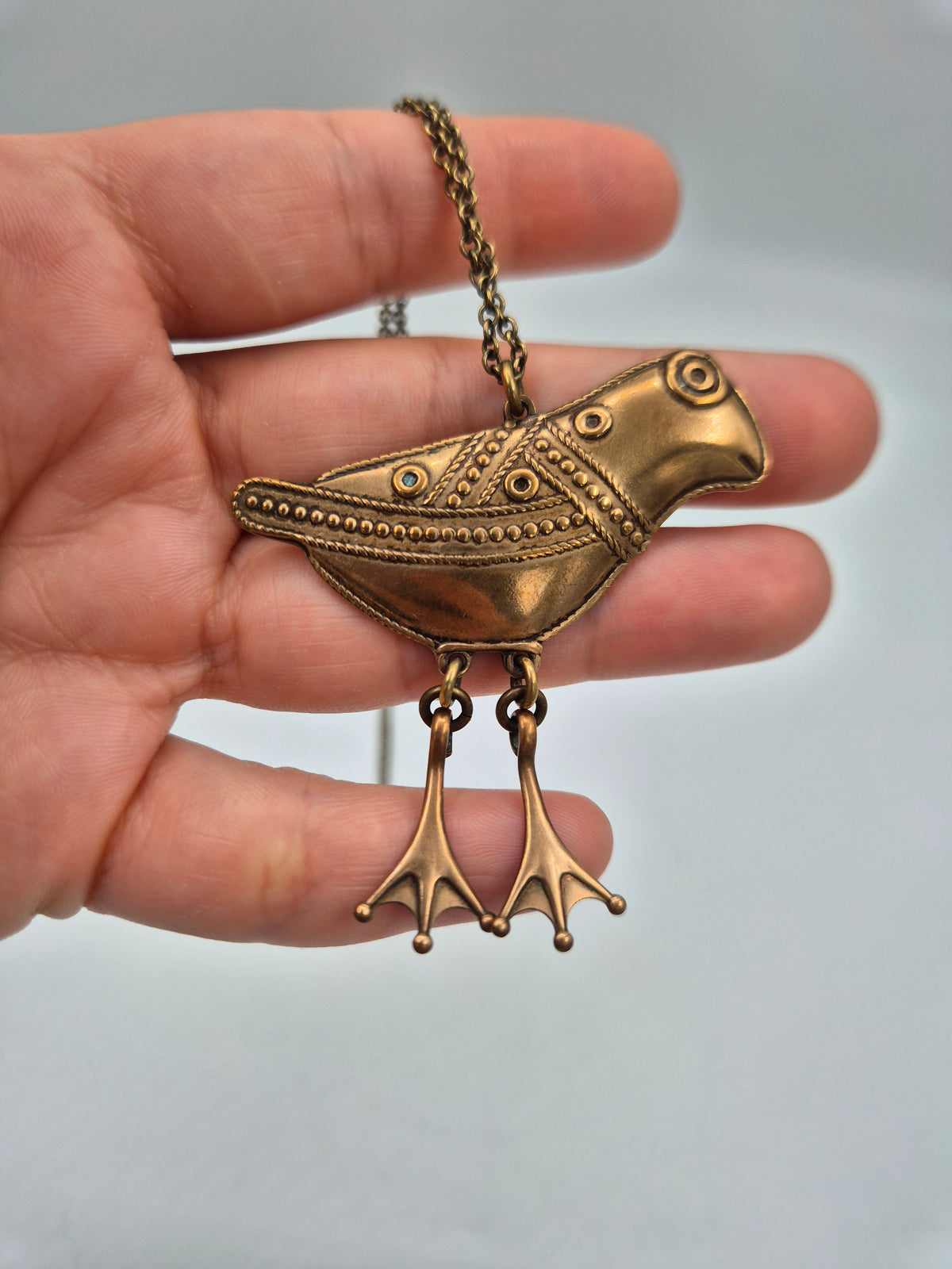 Kalevala Hattulan Lintu Bronze Necklace – Finnish Designer Jewellery