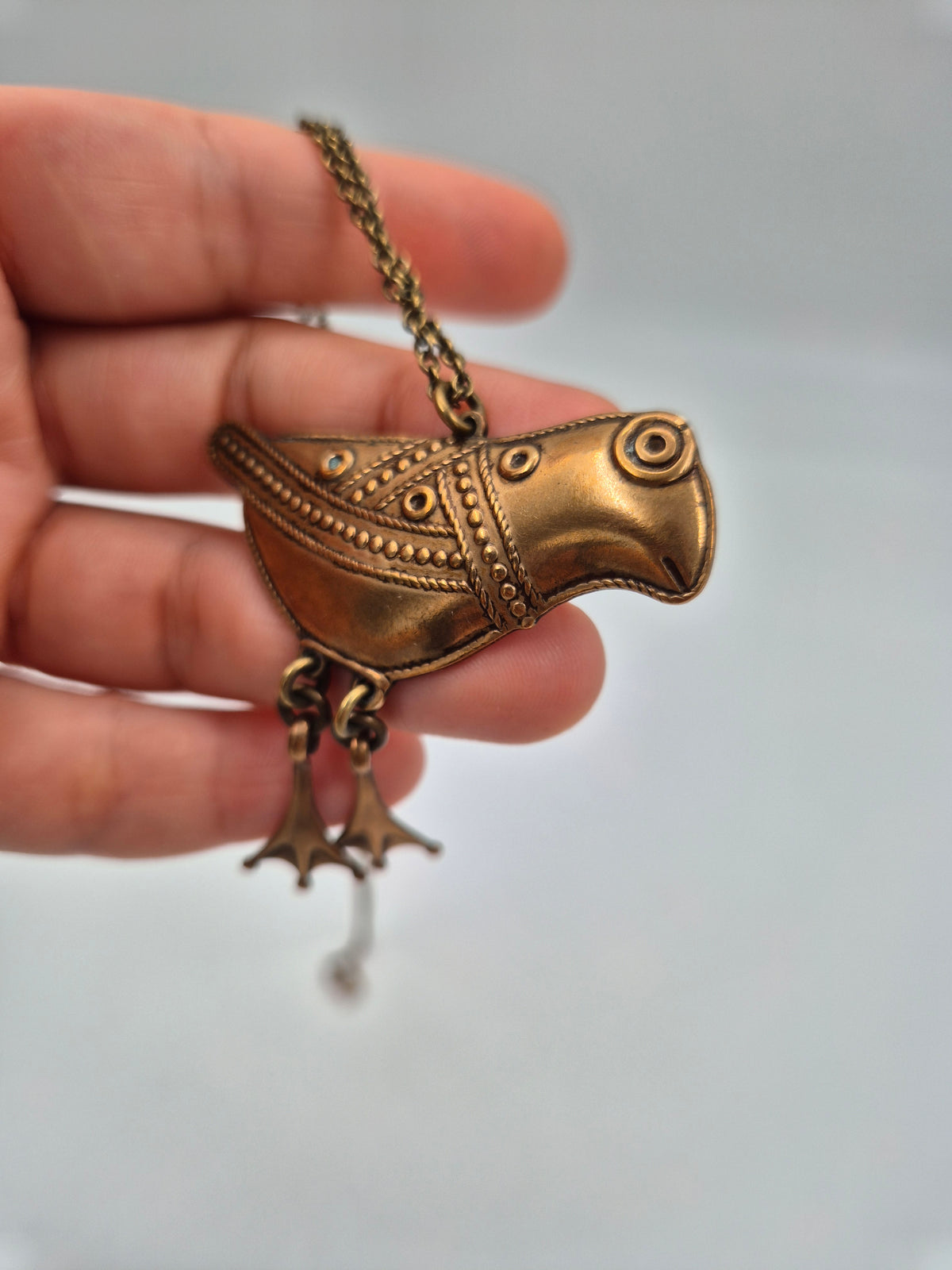 Kalevala Hattulan Lintu Bronze Necklace – Finnish Designer Jewellery
