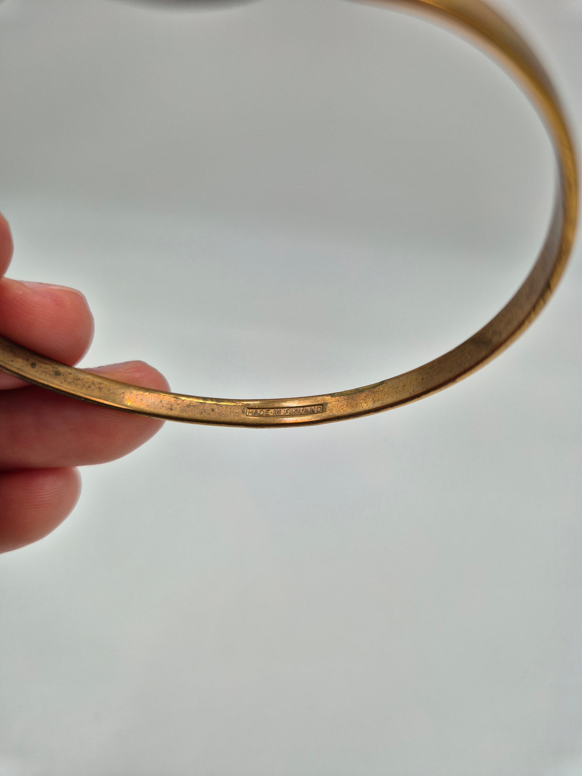 Hannu Ikonen Reindeer Moss Bronze Bangle, Valo-Koru Finland, Brutalist 1970s Cuff