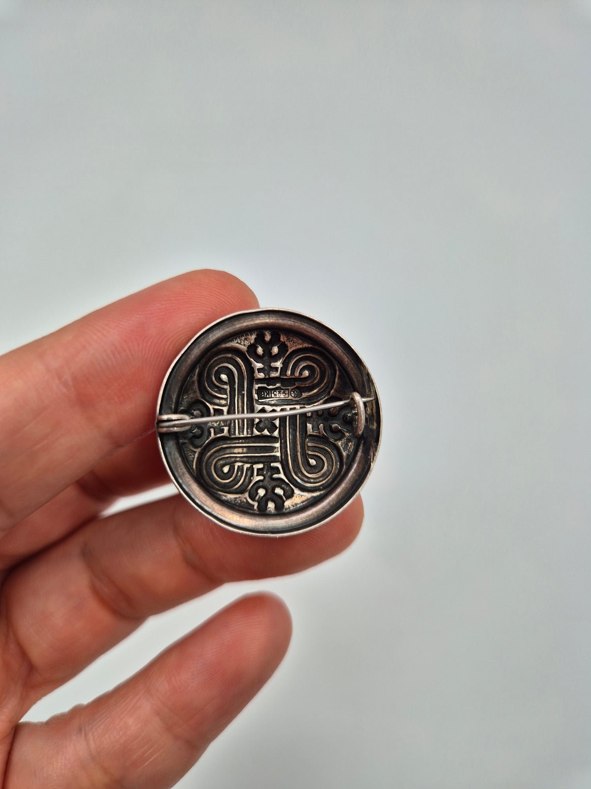 Silver Hannunvaakuna Brooch Kalevala, Traditional Finnish Jewelry