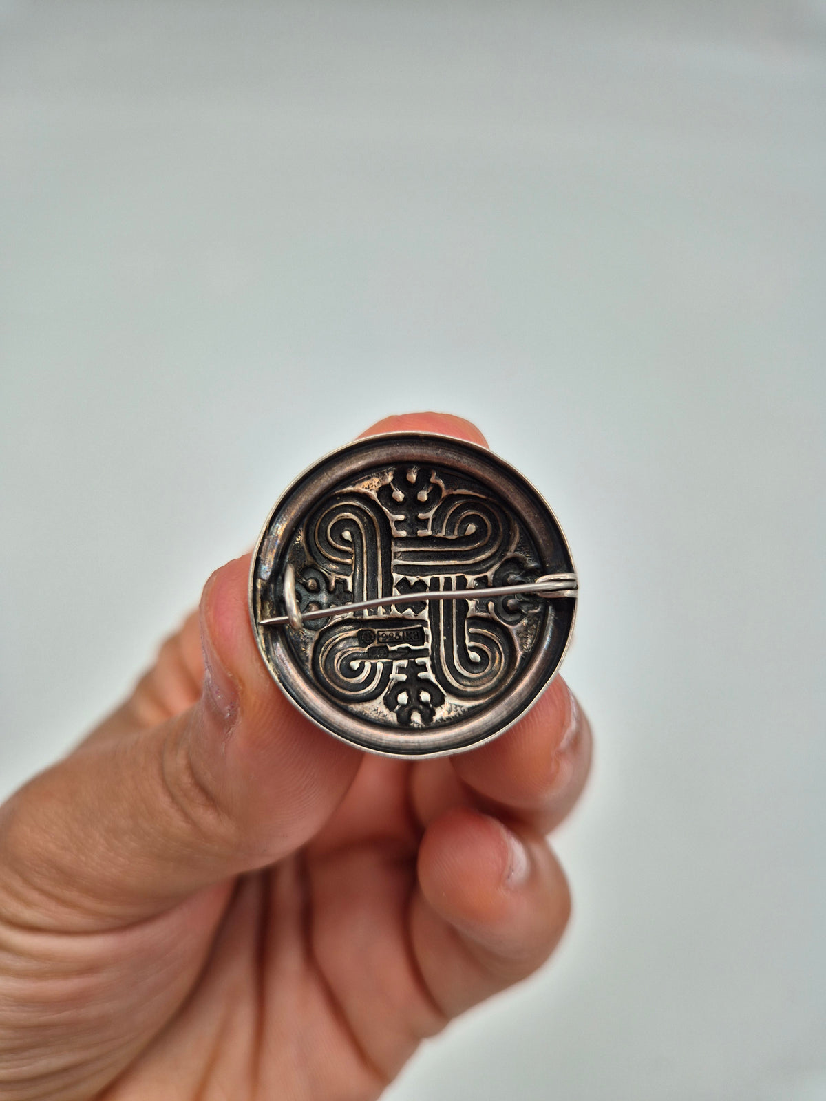 Silver Hannunvaakuna Brooch Kalevala, Traditional Finnish Jewelry