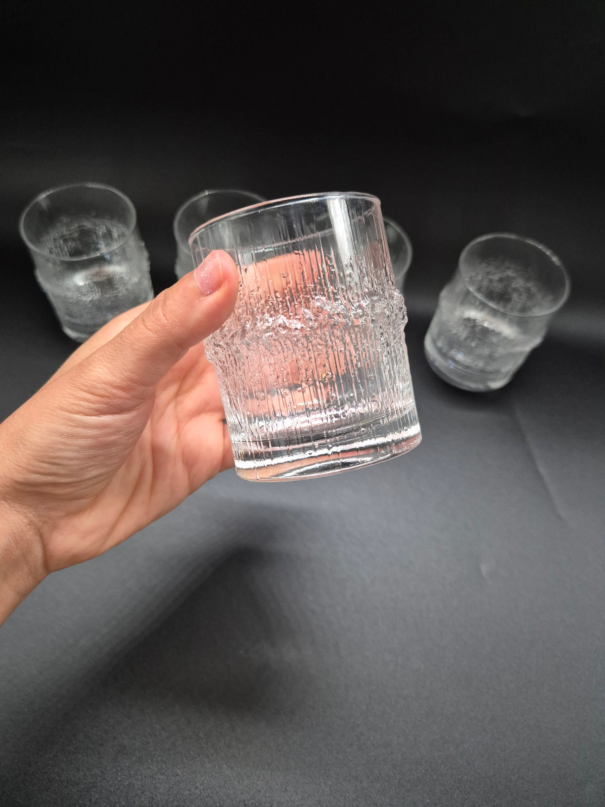 Set of 5 Vintage Iittala Niva Whiskey Glasses, Tapio Wirkkala Finnish Glass Design