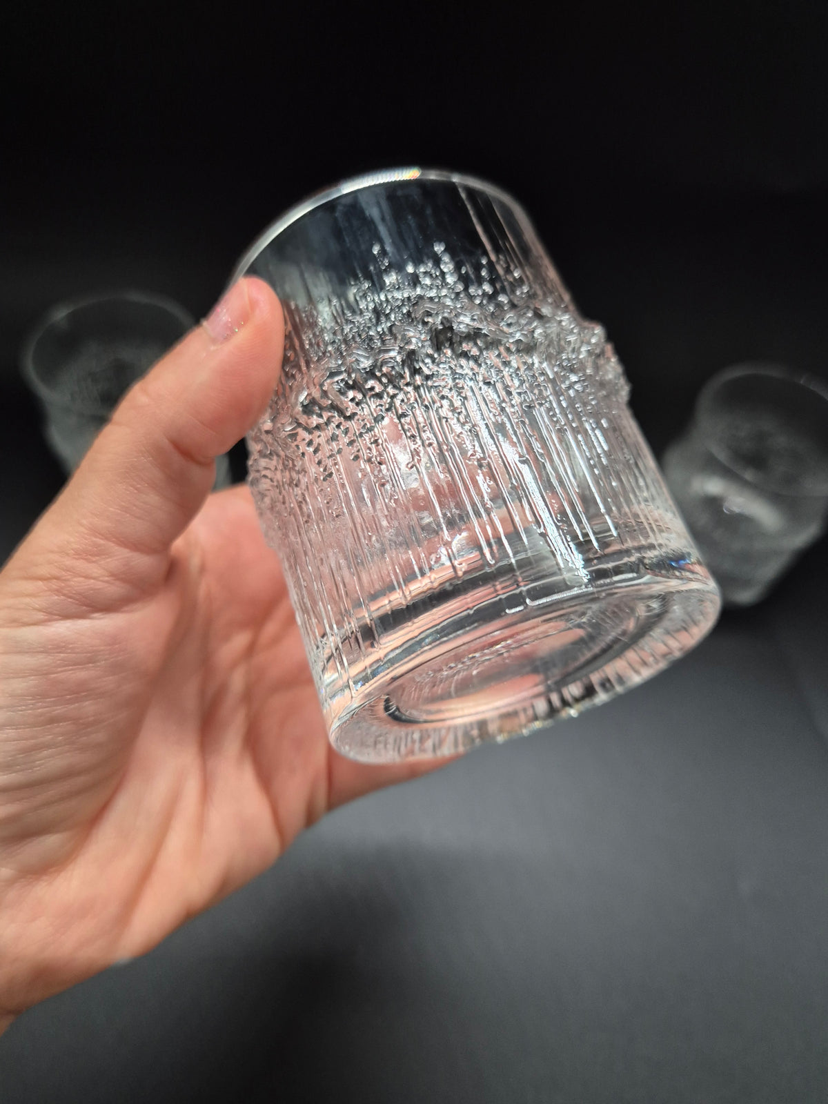 Set of 5 Vintage Iittala Niva Whiskey Glasses, Tapio Wirkkala Finnish Glass Design