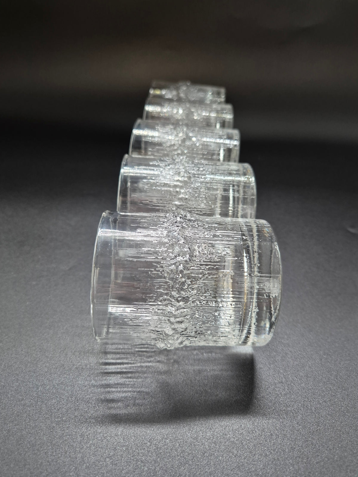 Set of 5 Vintage Iittala Niva Whiskey Glasses, Tapio Wirkkala Finnish Glass Design