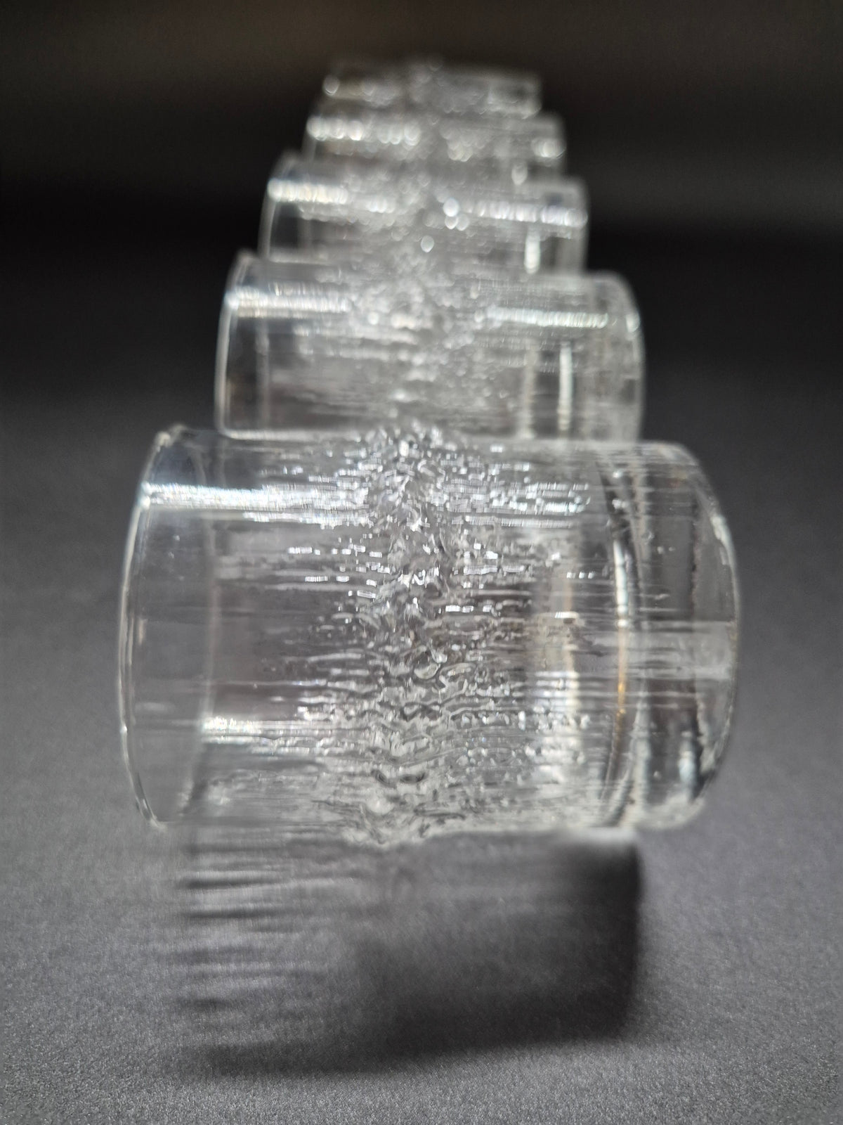 Set of 5 Vintage Iittala Niva Whiskey Glasses, Tapio Wirkkala Finnish Glass Design