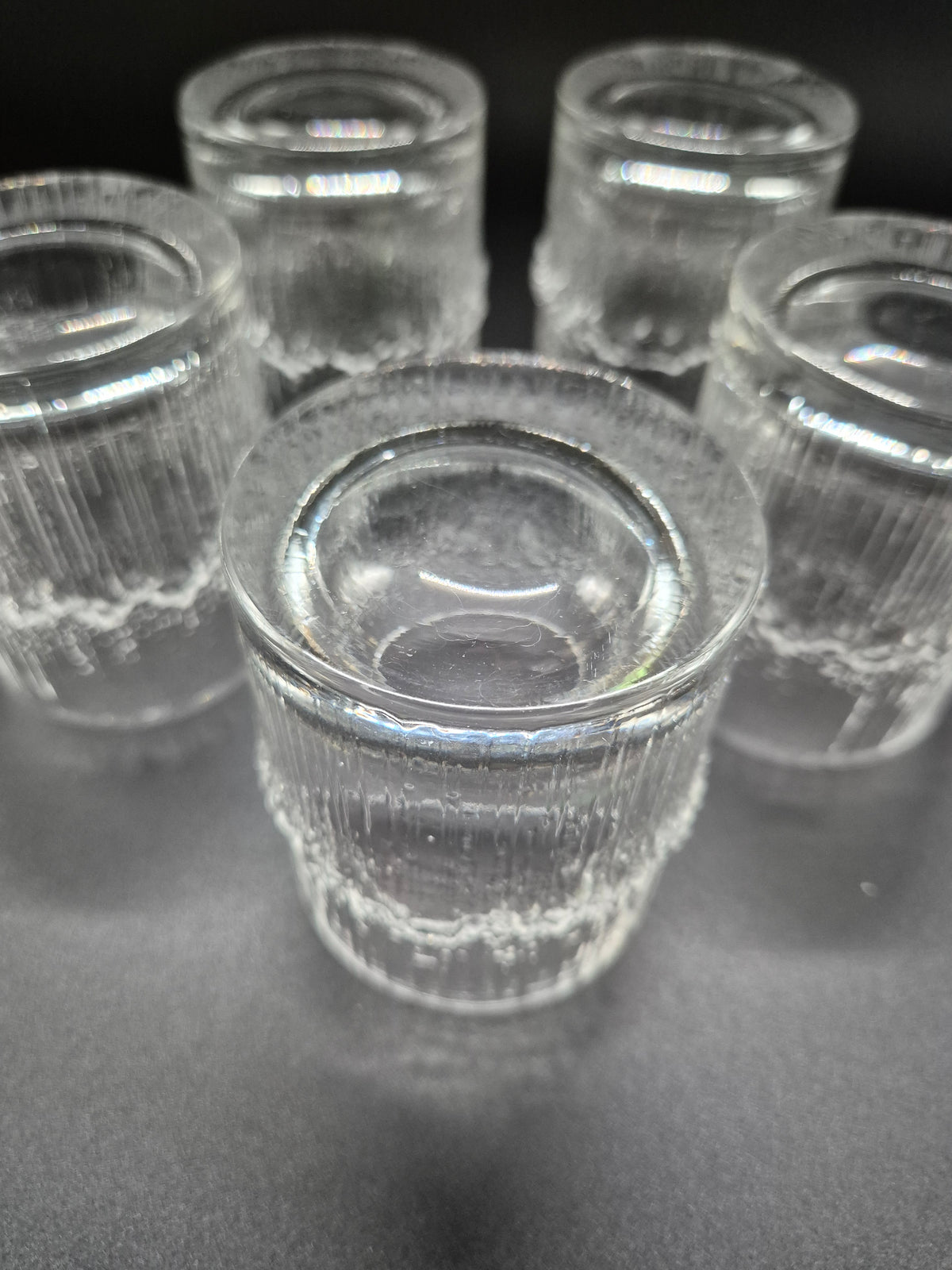 Set of 5 Vintage Iittala Niva Whiskey Glasses, Tapio Wirkkala Finnish Glass Design