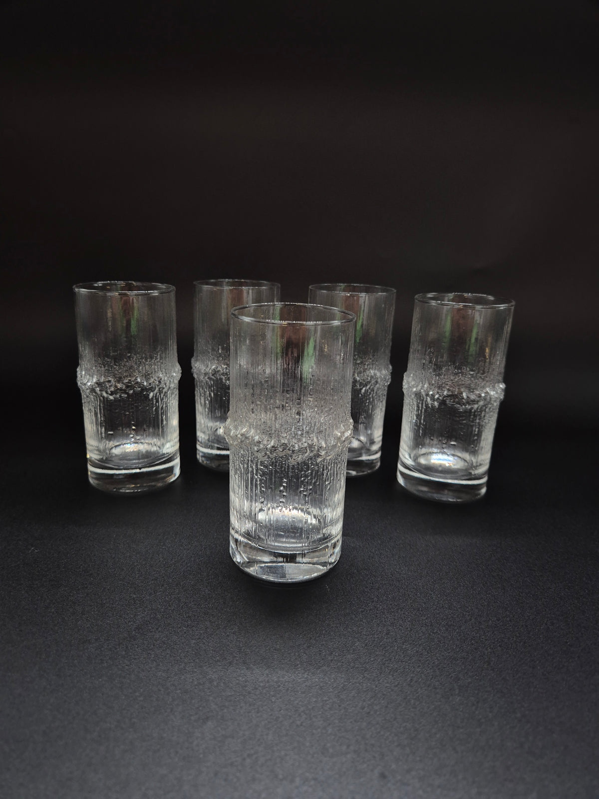 Tapio Wirkkala Niva Tall Drinking Glass 12 cm, Vintage Finnish Design Glassware, 1972–1992