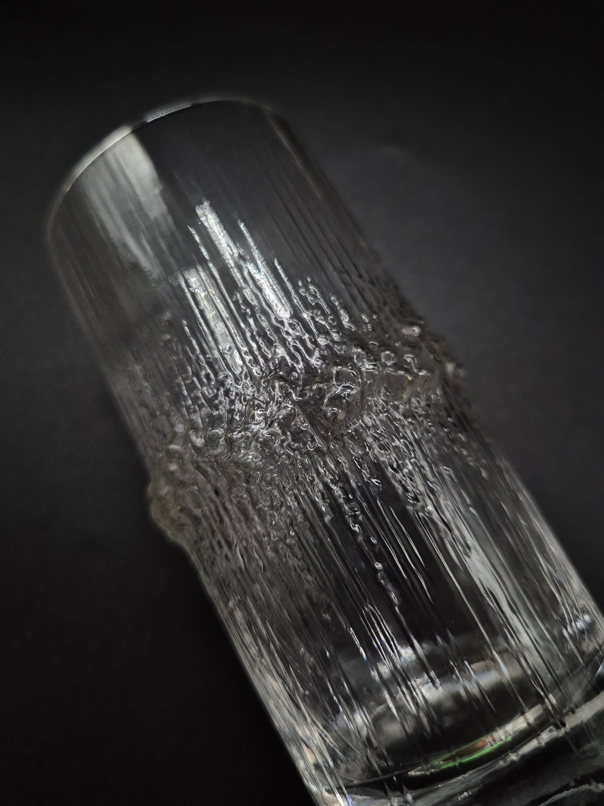 Tapio Wirkkala Niva Tall Drinking Glass 12 cm, Vintage Finnish Design Glassware, 1972–1992