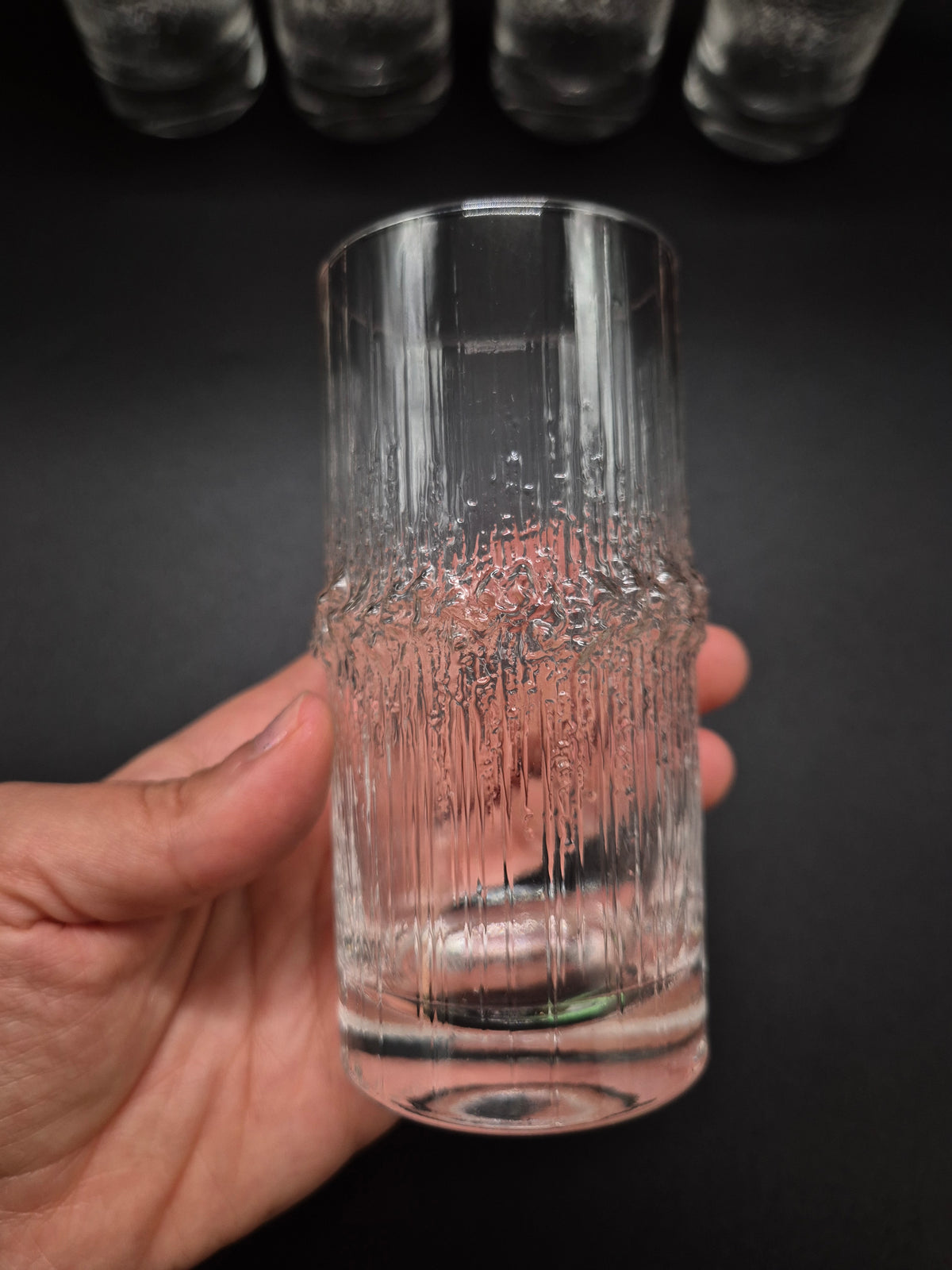 Tapio Wirkkala Niva Tall Drinking Glass 12 cm, Vintage Finnish Design Glassware, 1972–1992