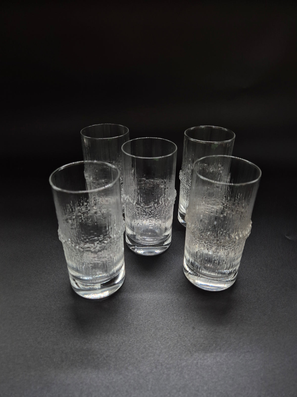 Tapio Wirkkala Niva Tall Drinking Glass 12 cm, Vintage Finnish Design Glassware, 1972–1992
