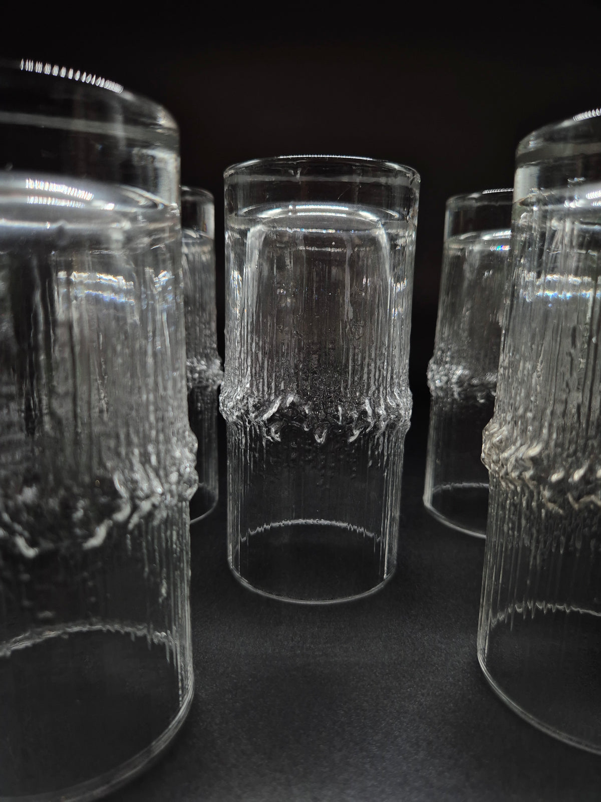 Tapio Wirkkala Niva Tall Drinking Glass 12 cm, Vintage Finnish Design Glassware, 1972–1992