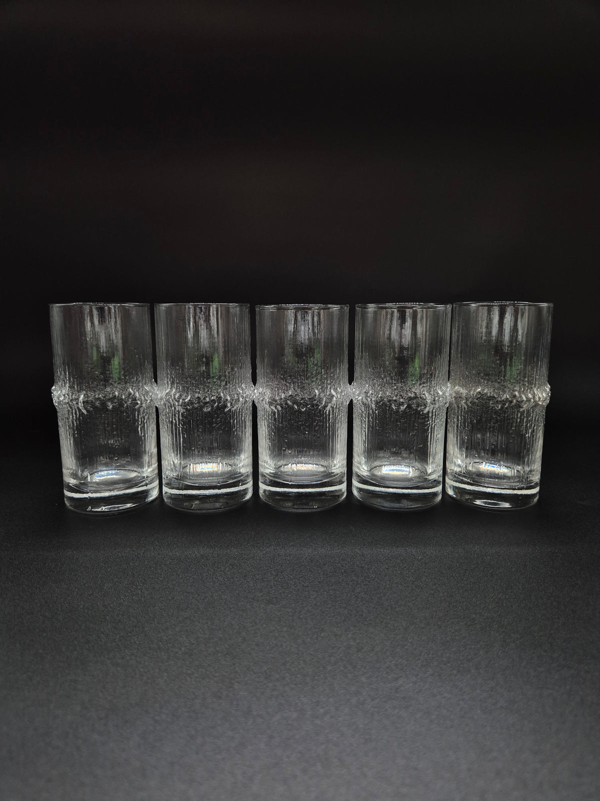 Tapio Wirkkala Niva Tall Drinking Glass 12 cm, Vintage Finnish Design Glassware, 1972–1992
