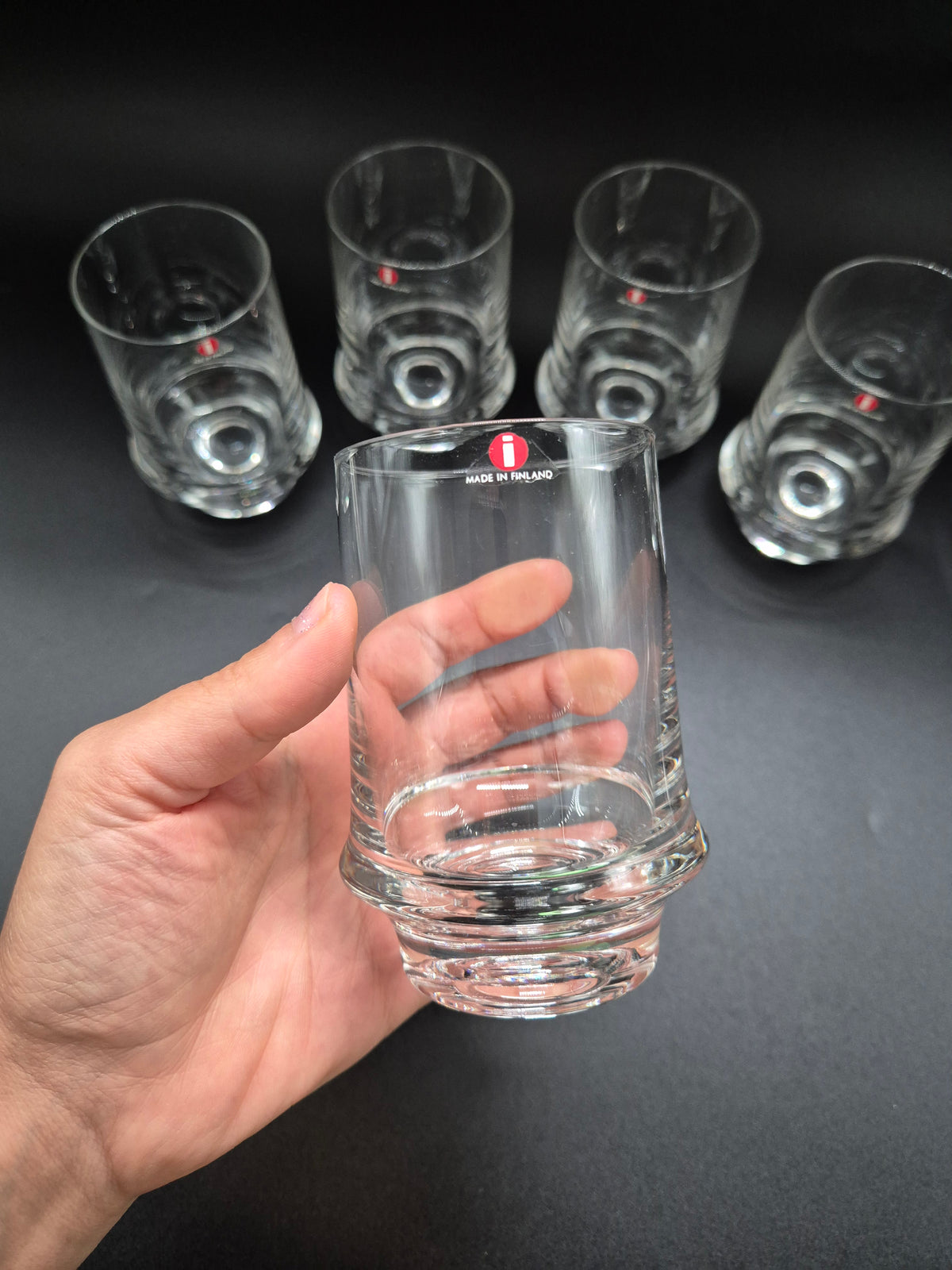 Set of 5 Iittala Marski Glasses by Tapio Wirkkala, Finnish Design Drinking Glasses