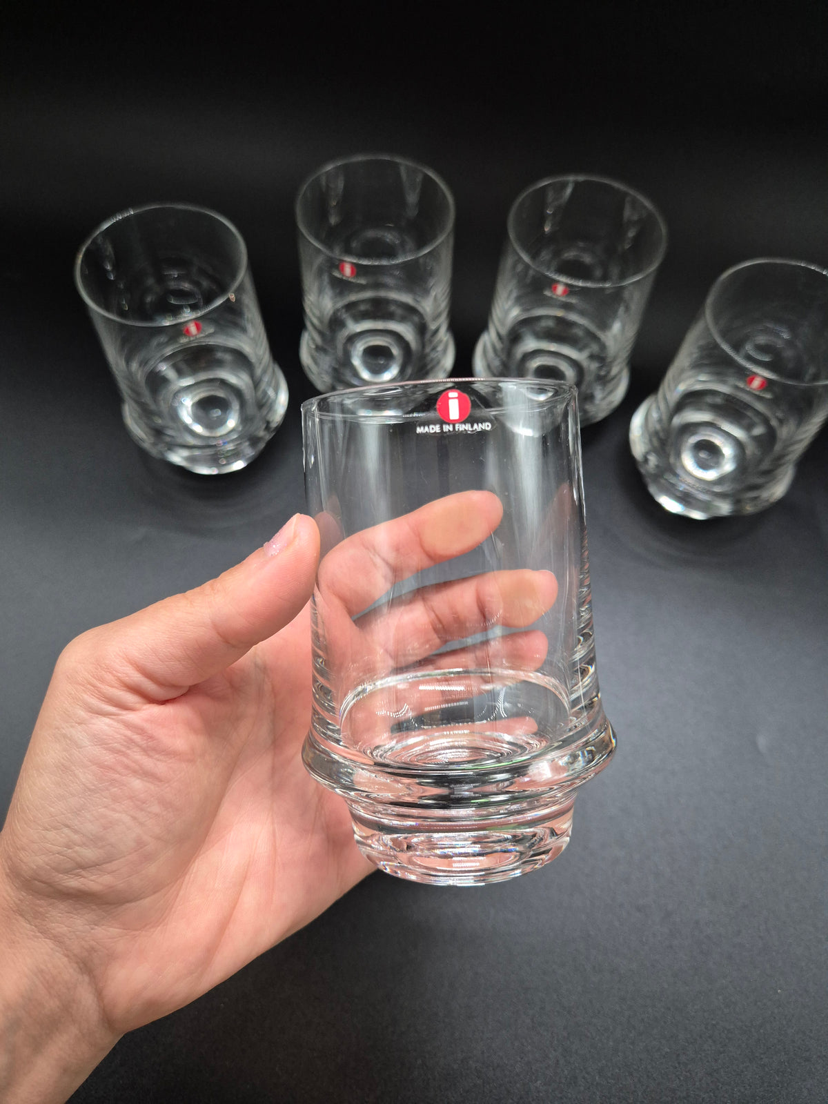 Set of 5 Iittala Marski Glasses by Tapio Wirkkala, Finnish Design Drinking Glasses