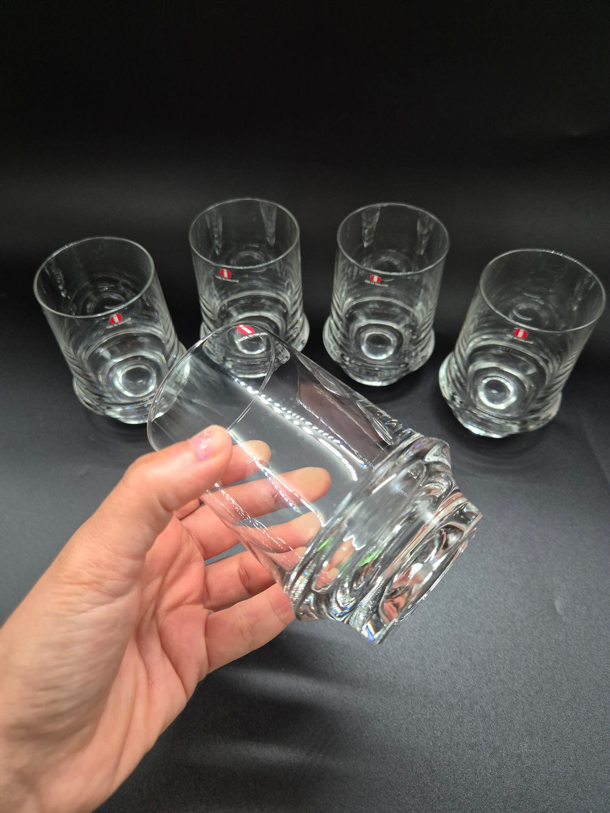 Set of 5 Iittala Marski Glasses by Tapio Wirkkala, Finnish Design Drinking Glasses