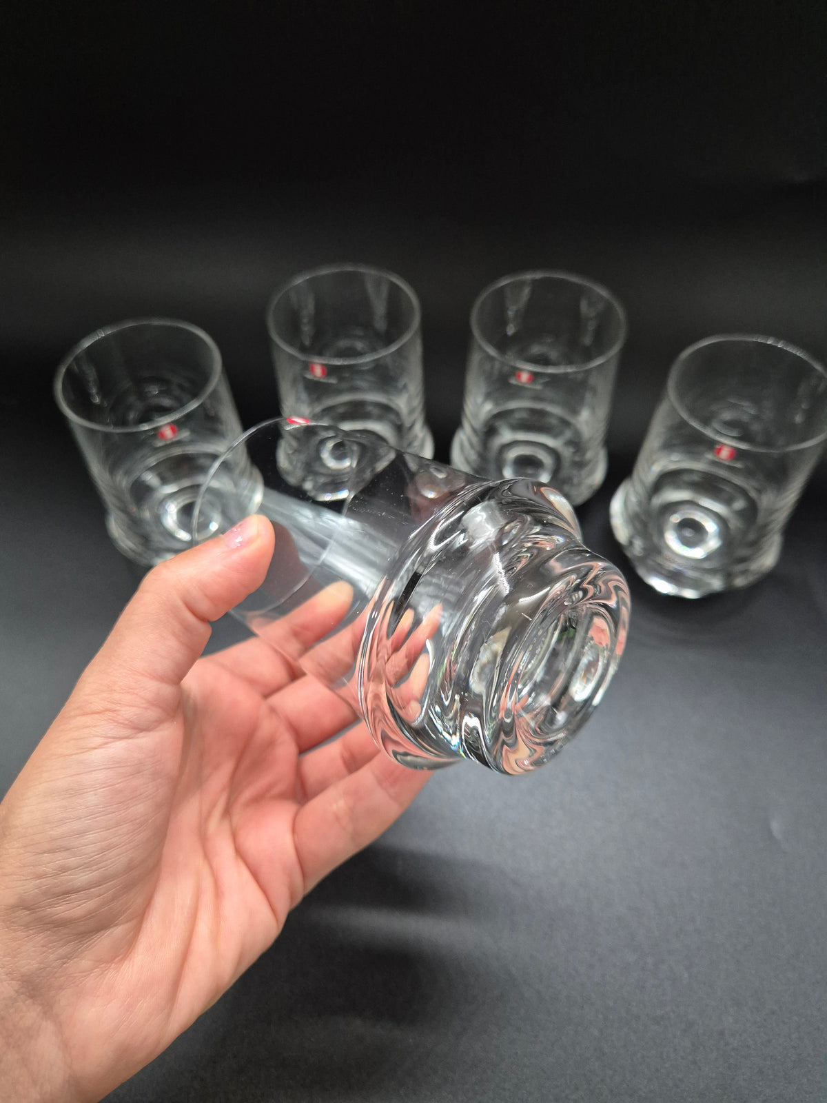 Set of 5 Iittala Marski Glasses by Tapio Wirkkala, Finnish Design Drinking Glasses