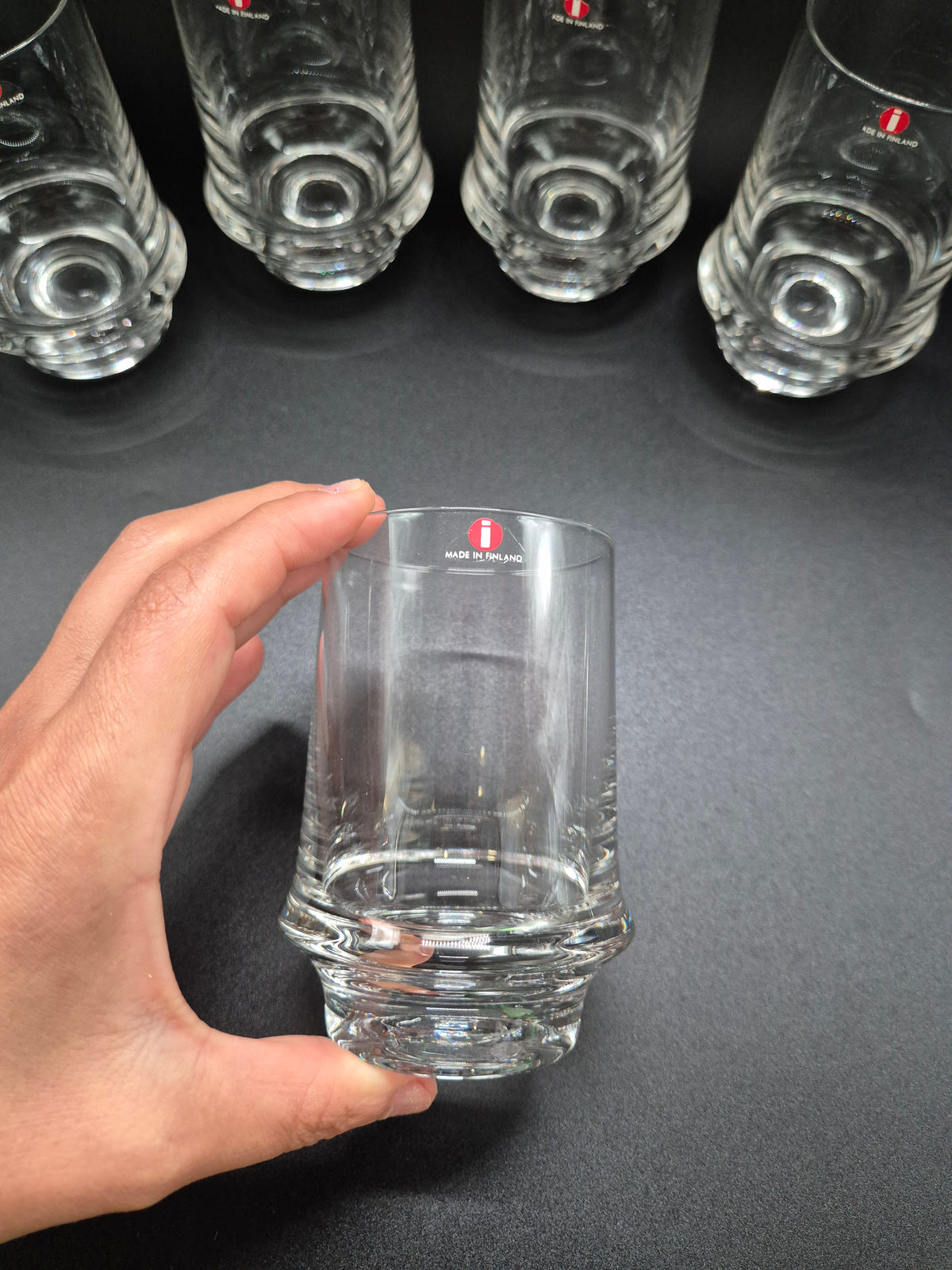 Set of 5 Iittala Marski Glasses by Tapio Wirkkala, Finnish Design Drinking Glasses