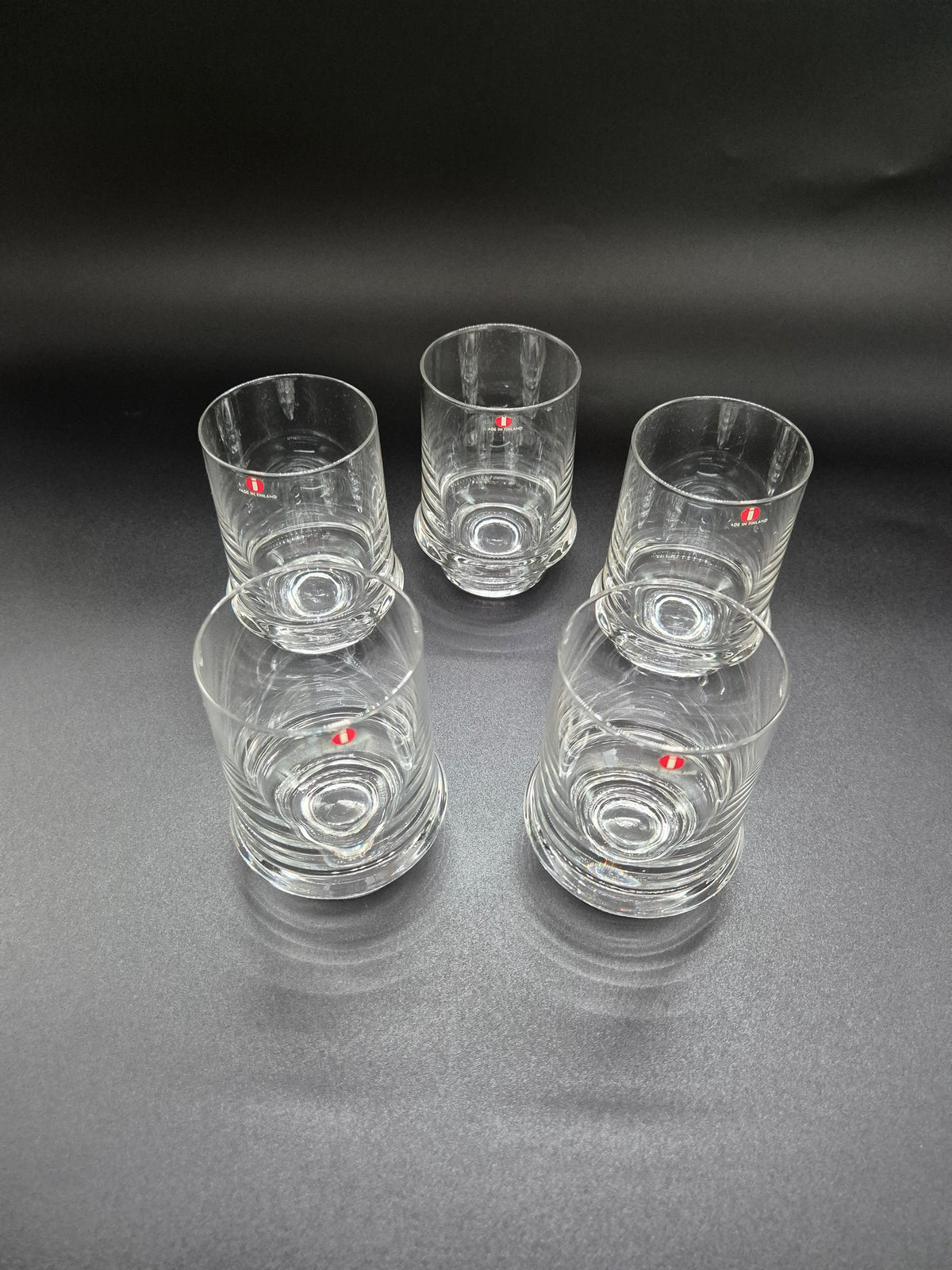 Set of 5 Iittala Marski Glasses by Tapio Wirkkala, Finnish Design Drinking Glasses