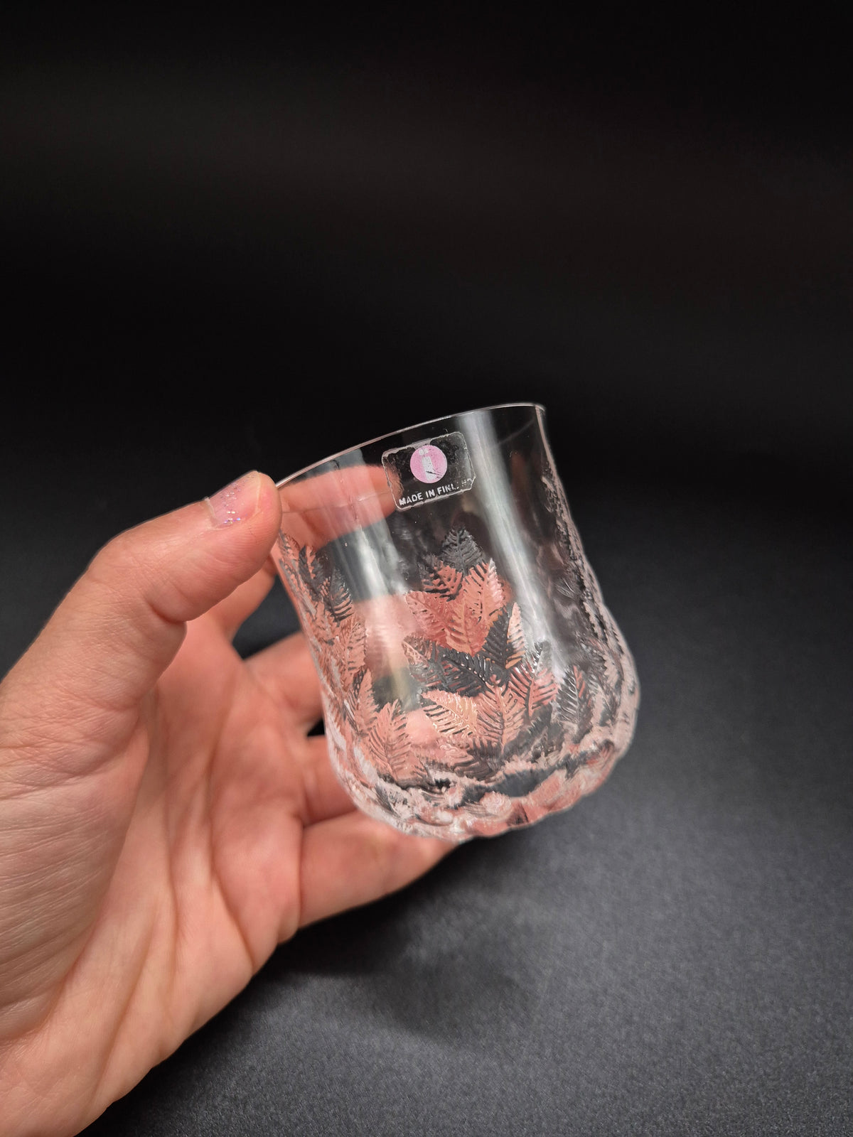 Set of 2 Iittala Koivu Drinking Glasses, Jorma Vennola Finnish Glass Design, 1981–1984
