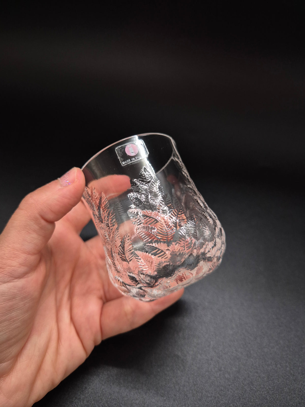 Set of 2 Iittala Koivu Drinking Glasses, Jorma Vennola Finnish Glass Design, 1981–1984