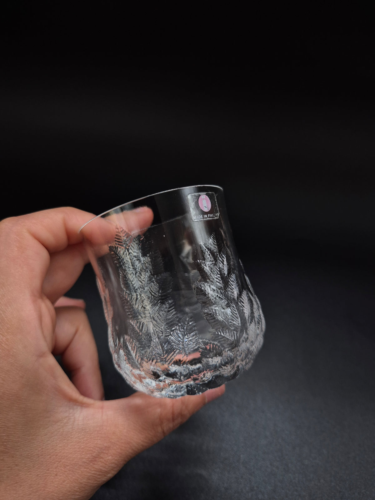 Set of 2 Iittala Koivu Drinking Glasses, Jorma Vennola Finnish Glass Design, 1981–1984