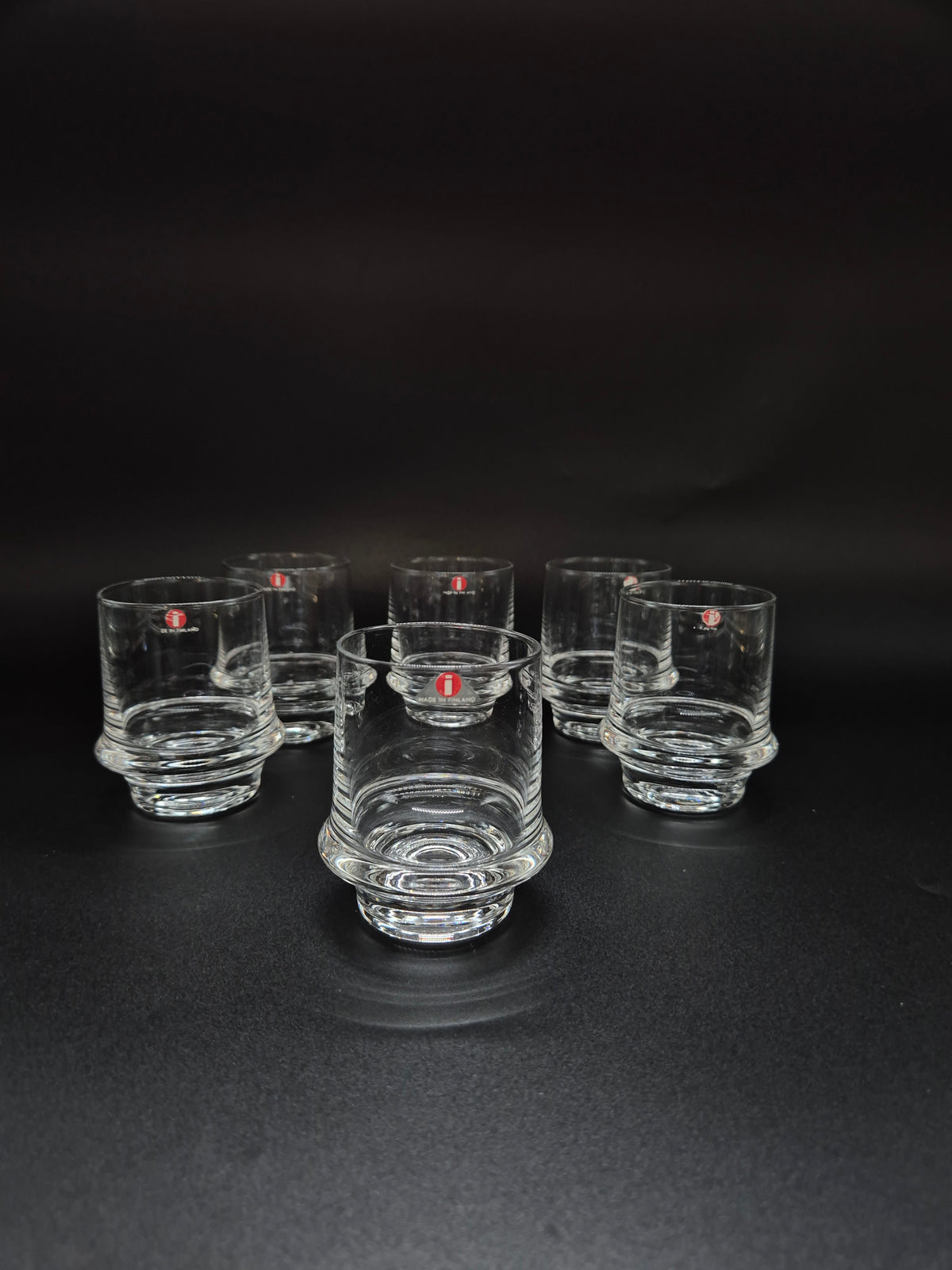 Set of 6 vintage Iittala Marski Glasses by Tapio Wirkkala, Finnish Mid-Century Modern Glassware