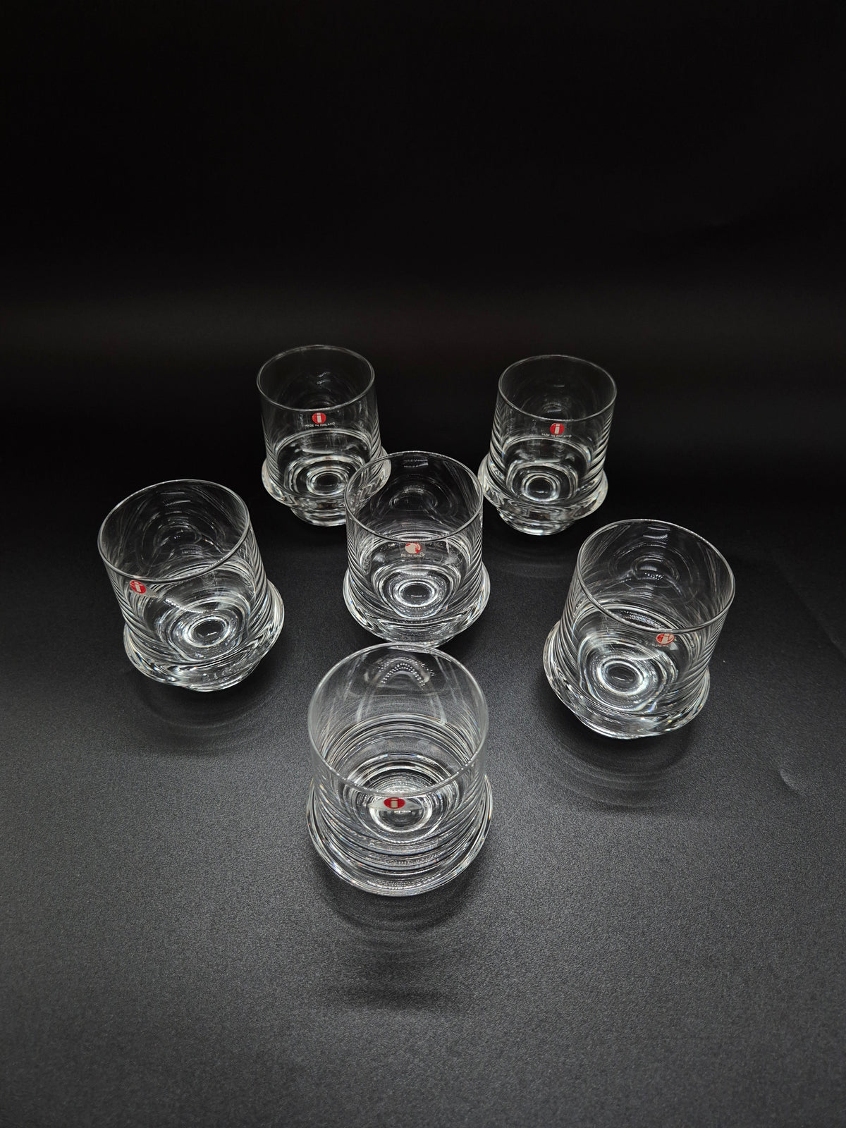 Set of 6 vintage Iittala Marski Glasses by Tapio Wirkkala, Finnish Mid-Century Modern Glassware