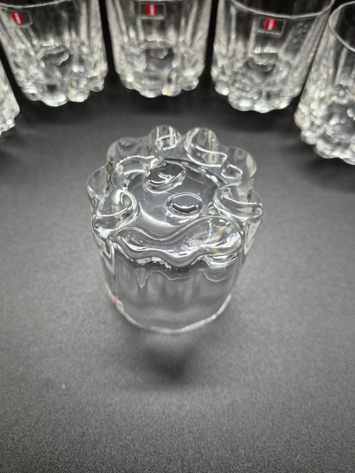 Set of 6 Iittala Jussi Whisky Glasses by Tapio Wirkkala, Finnish Glassware, 1976–1977